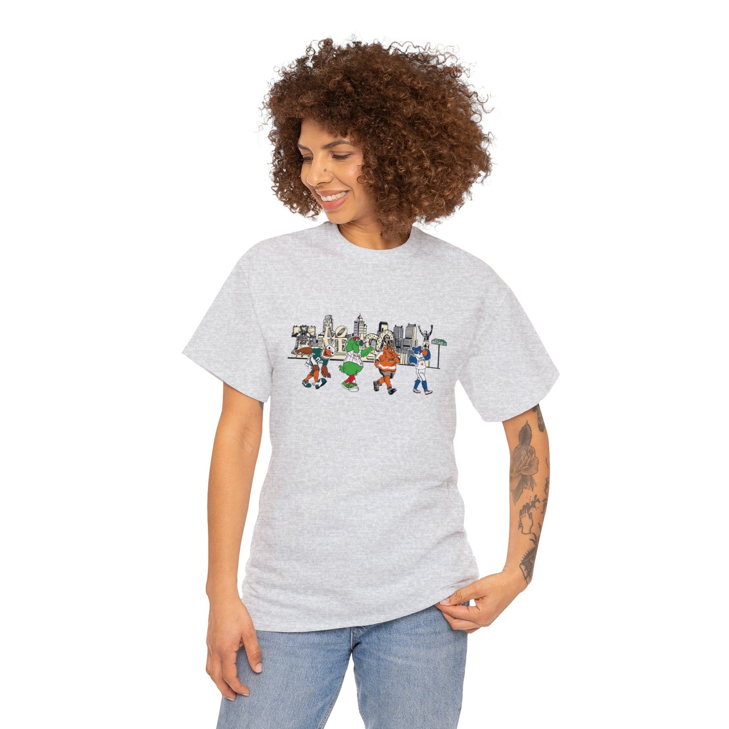 Philly Mascots Shirt Mens Womens Broad Street Philadelphia Phanatic Swoop Gritty Heavy Cotton Tee