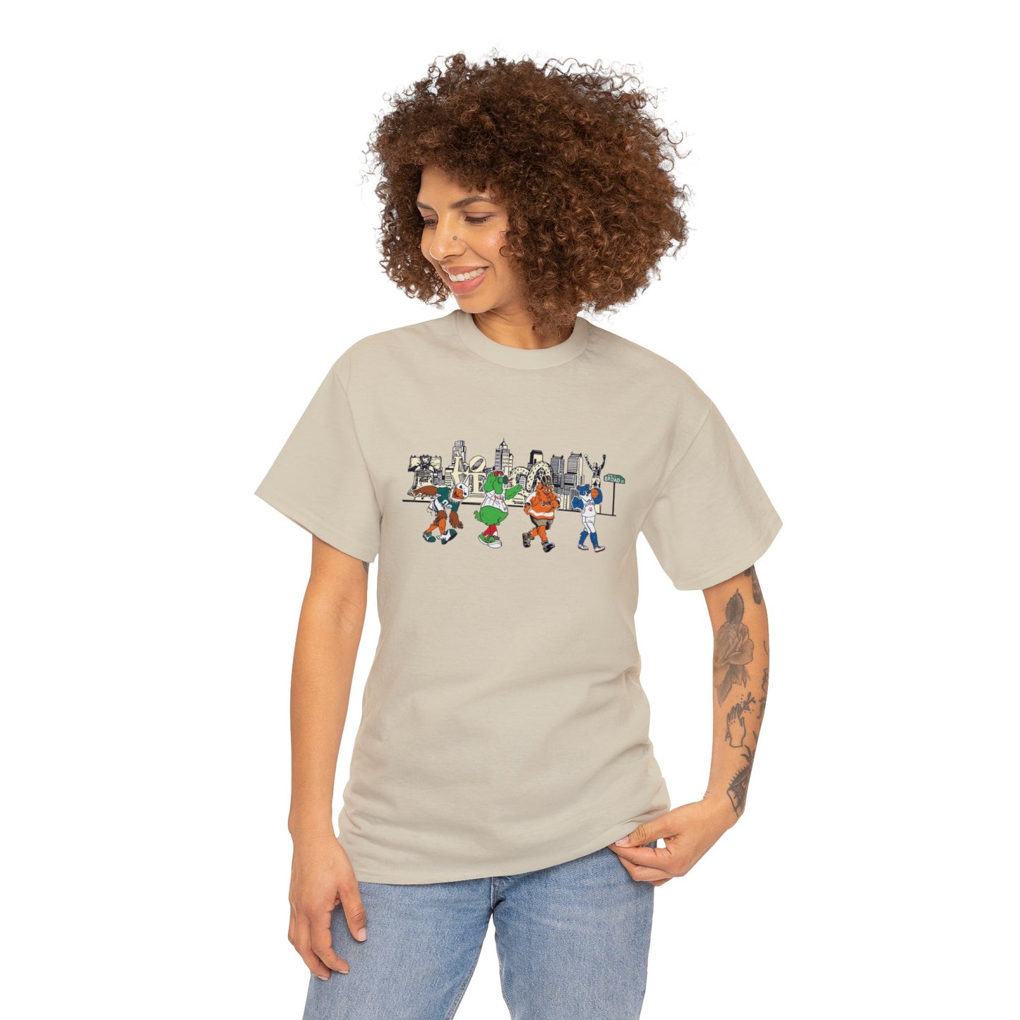 Philly Mascots Shirt Mens Womens Broad Street Philadelphia Phanatic Swoop Gritty Heavy Cotton Tee