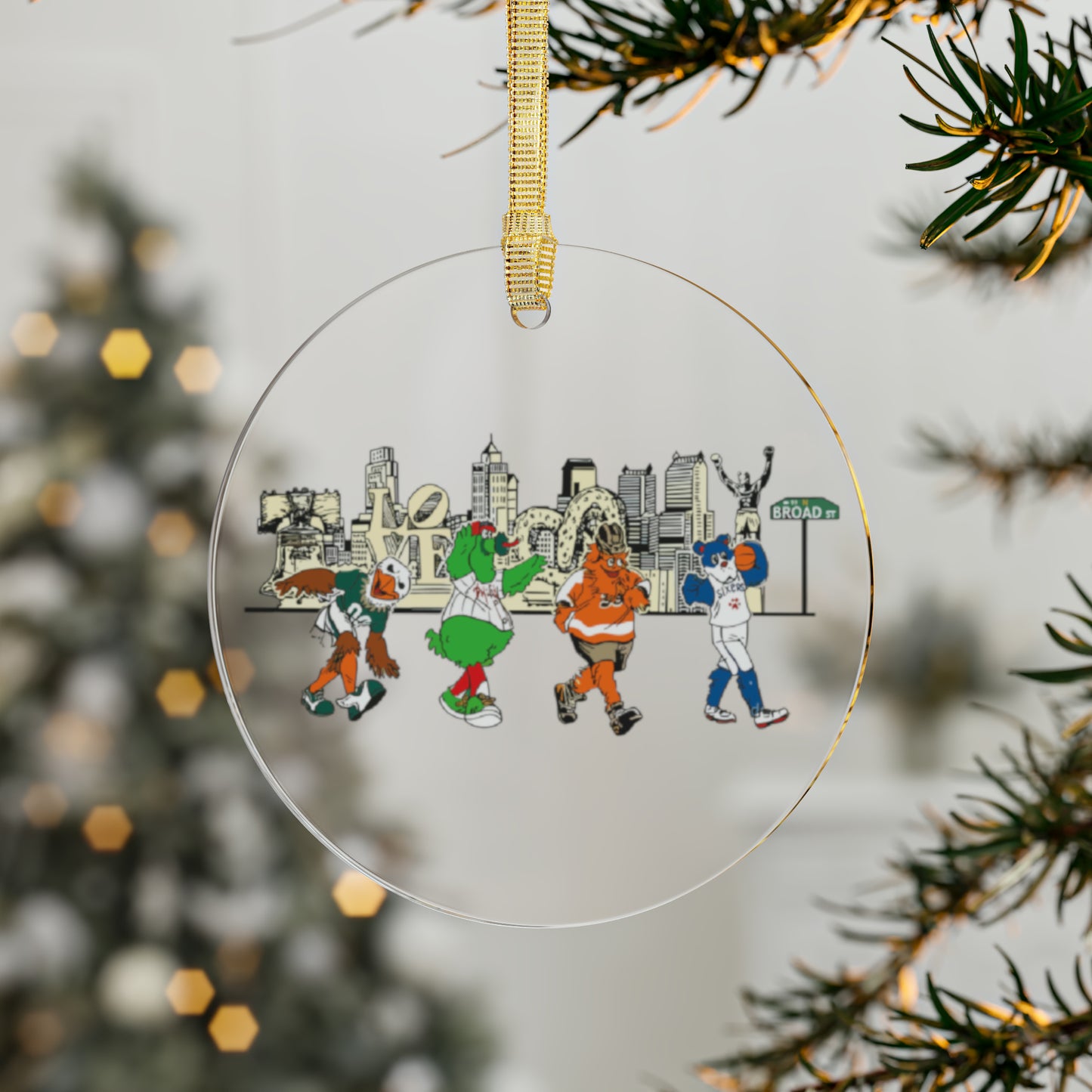 Philly Mascots Christmas Ornament Stocking Stuffer Eagles Phillies Phanatic 76ers Sixers Flyers Fan Ornaments