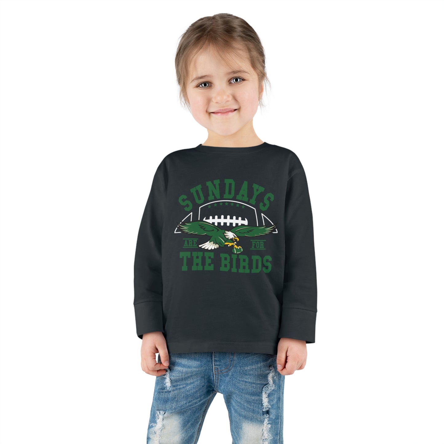 Philadelphia Eagles Toddler Shirt Bird Gang Sundays for the Birds Philly Fly Eagle Kids Fall Winter Christmas Gift Childrens Long Sleeve Tee