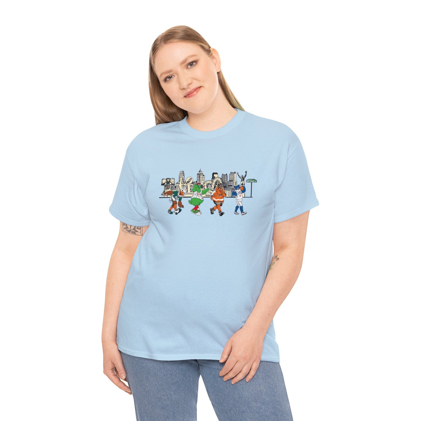 Philly Mascots Shirt Mens Womens Broad Street Philadelphia Phanatic Swoop Gritty Heavy Cotton Tee