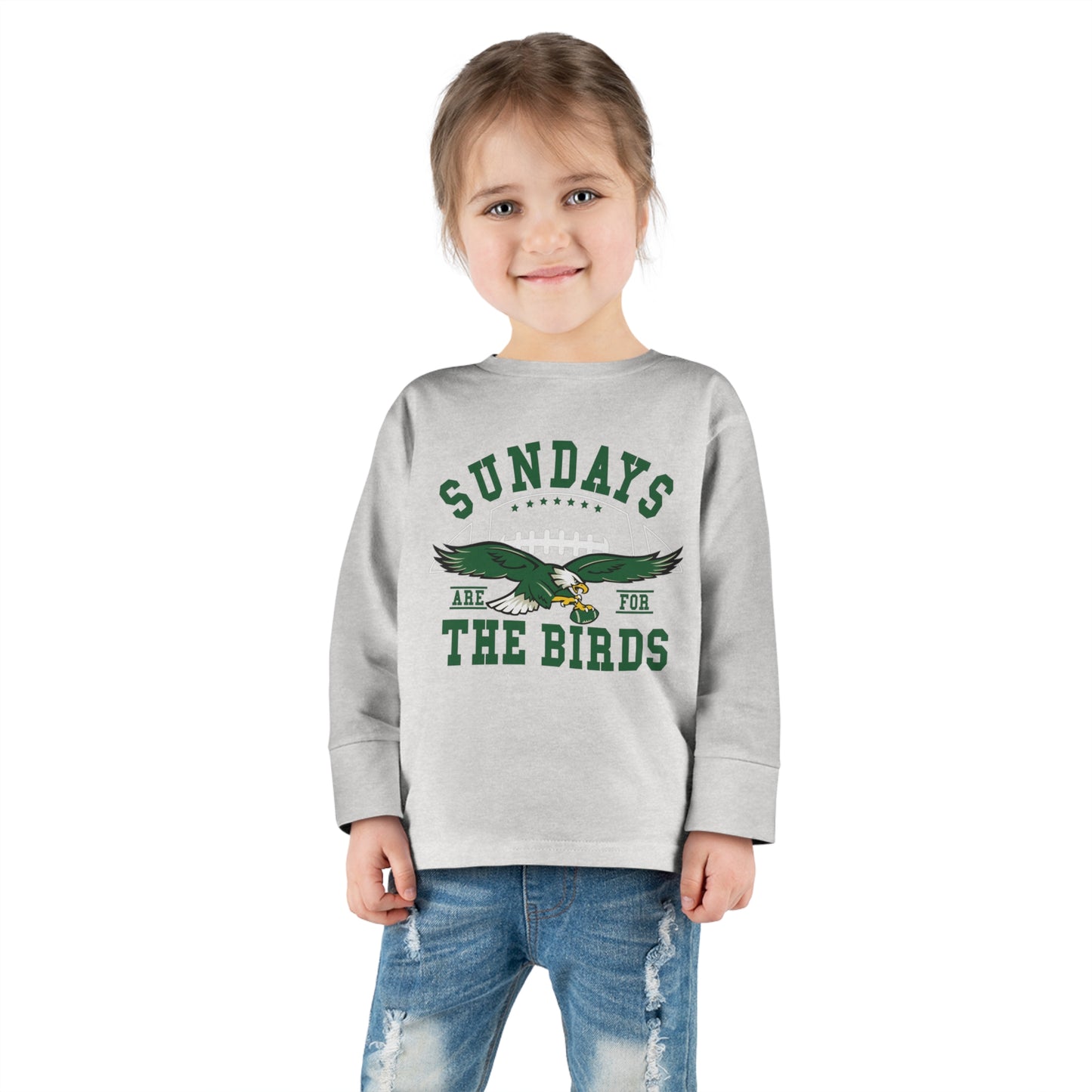 Philadelphia Eagles Toddler Shirt Bird Gang Sundays for the Birds Philly Fly Eagle Kids Fall Winter Christmas Gift Childrens Long Sleeve Tee