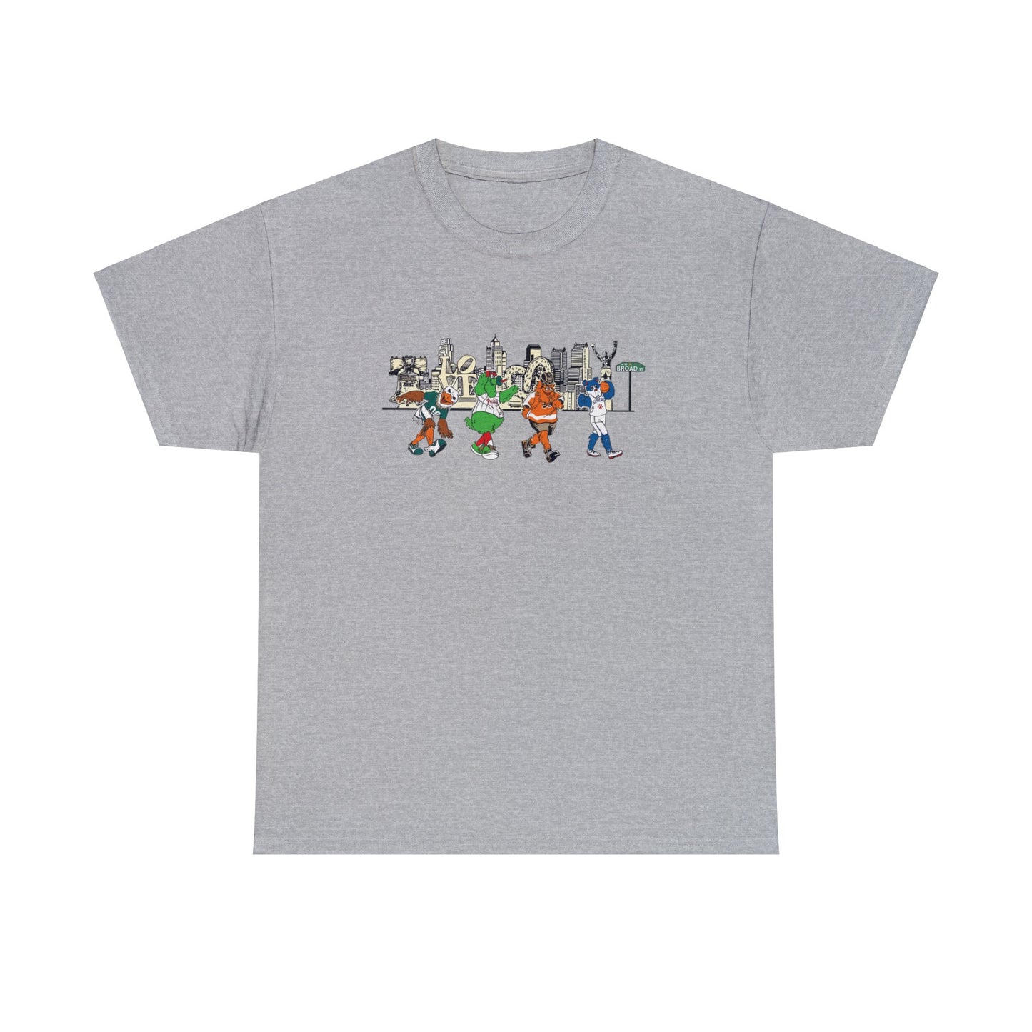 Philly Mascots Shirt Mens Womens Broad Street Philadelphia Phanatic Swoop Gritty Heavy Cotton Tee