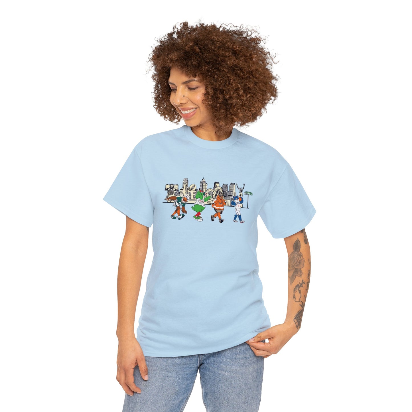 Philly Mascots Shirt Mens Womens Broad Street Philadelphia Phanatic Swoop Gritty Heavy Cotton Tee