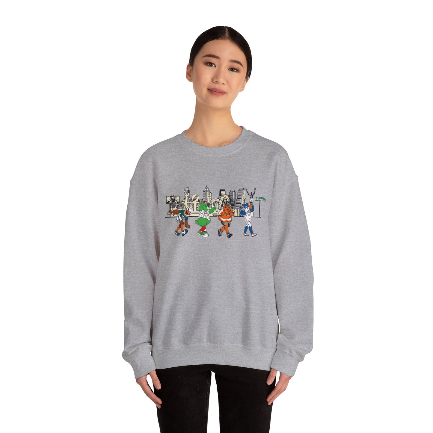 Philly Mascots Sweatshirt Philadelphia Phanatic Sports Swoop Gritty Franklin Family Matching Womens Mens Crewneck Sweat Shirt