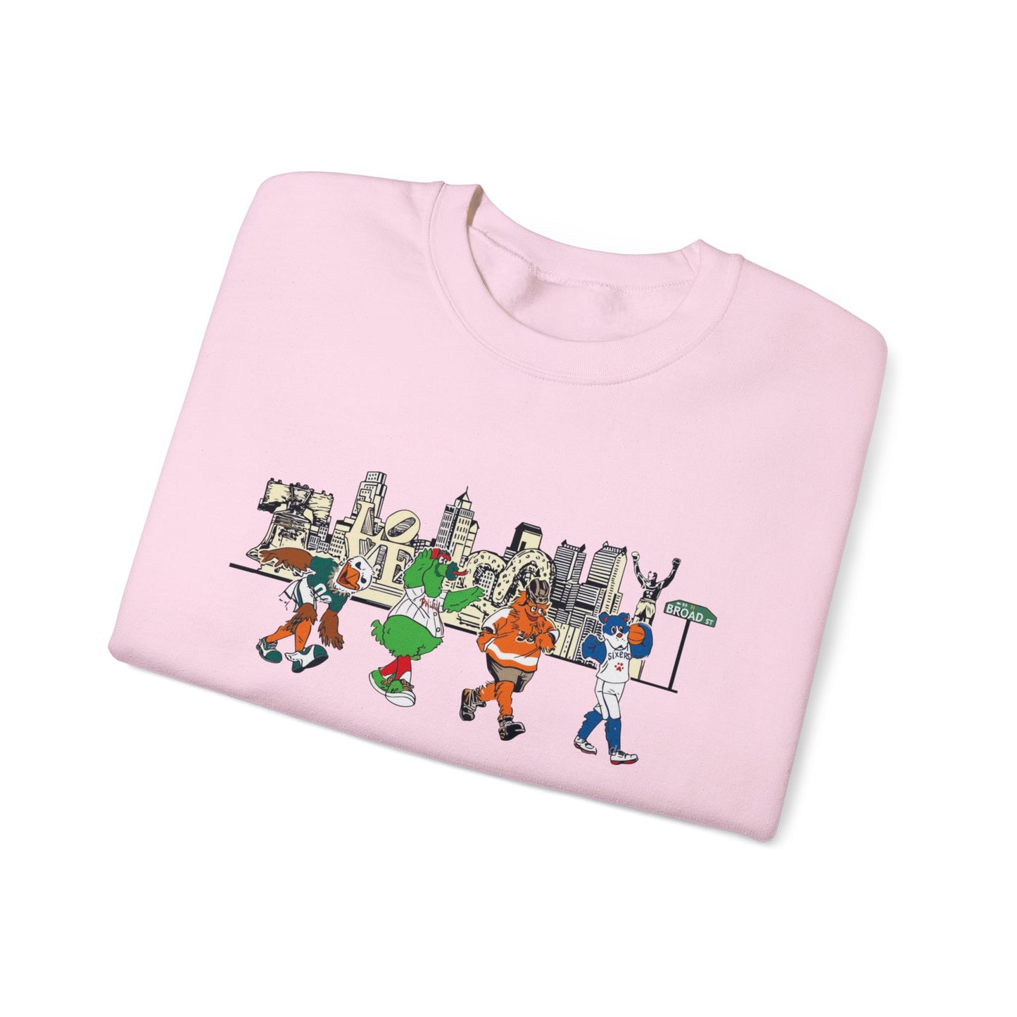 Philly Mascots Sweatshirt Philadelphia Phanatic Sports Swoop Gritty Franklin Family Matching Womens Mens Crewneck Sweat Shirt