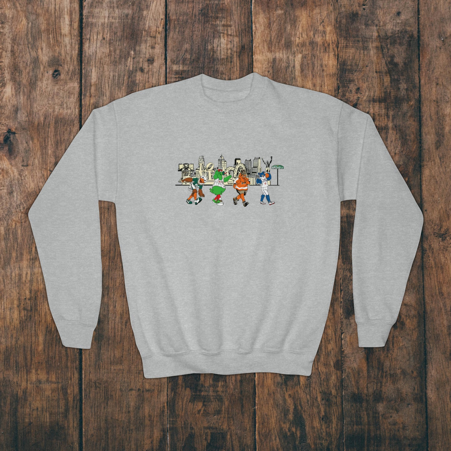 Philly Mascots Sweatshirt Philadelphia Phanatic Sports Swoop Gritty Franklin Family Matching Boys Girls Hoodie Crewneck Sweat Shirt