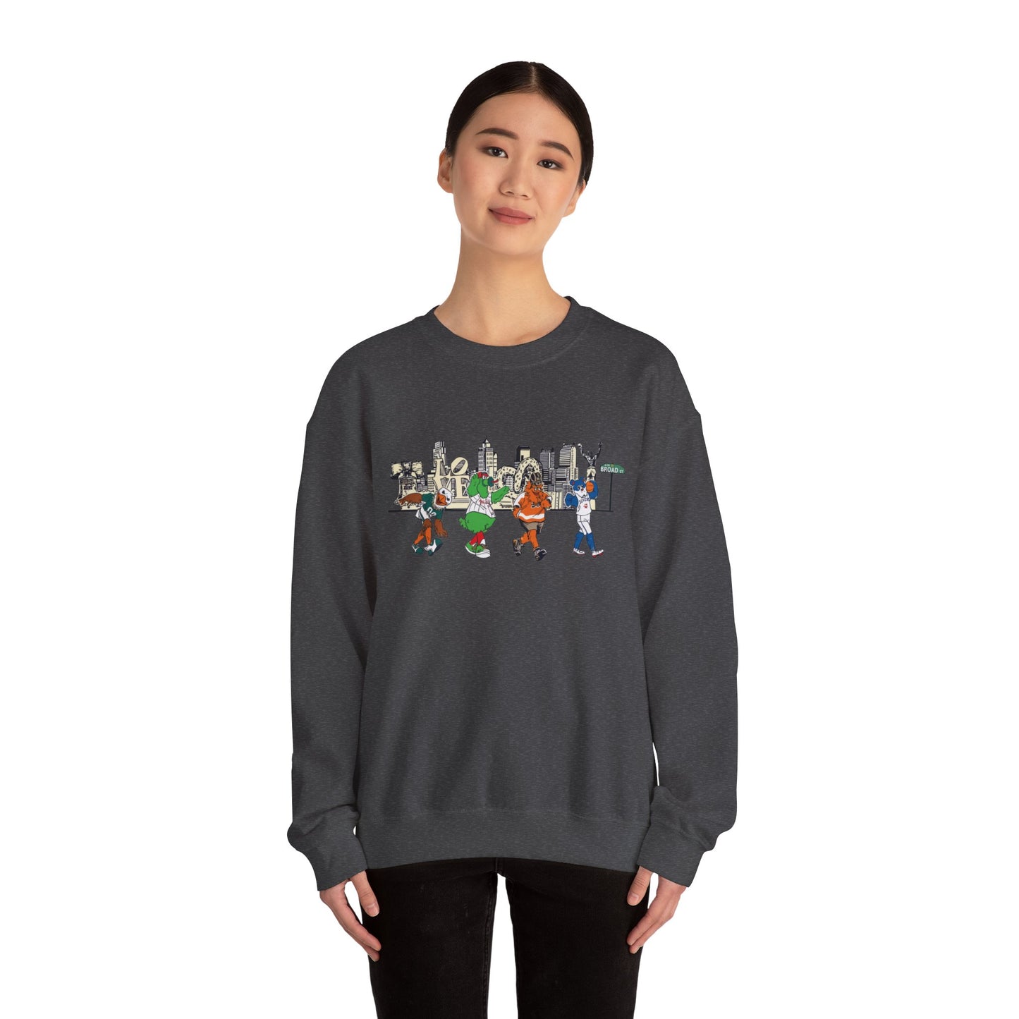 Philly Mascots Sweatshirt Philadelphia Phanatic Sports Swoop Gritty Franklin Family Matching Womens Mens Crewneck Sweat Shirt