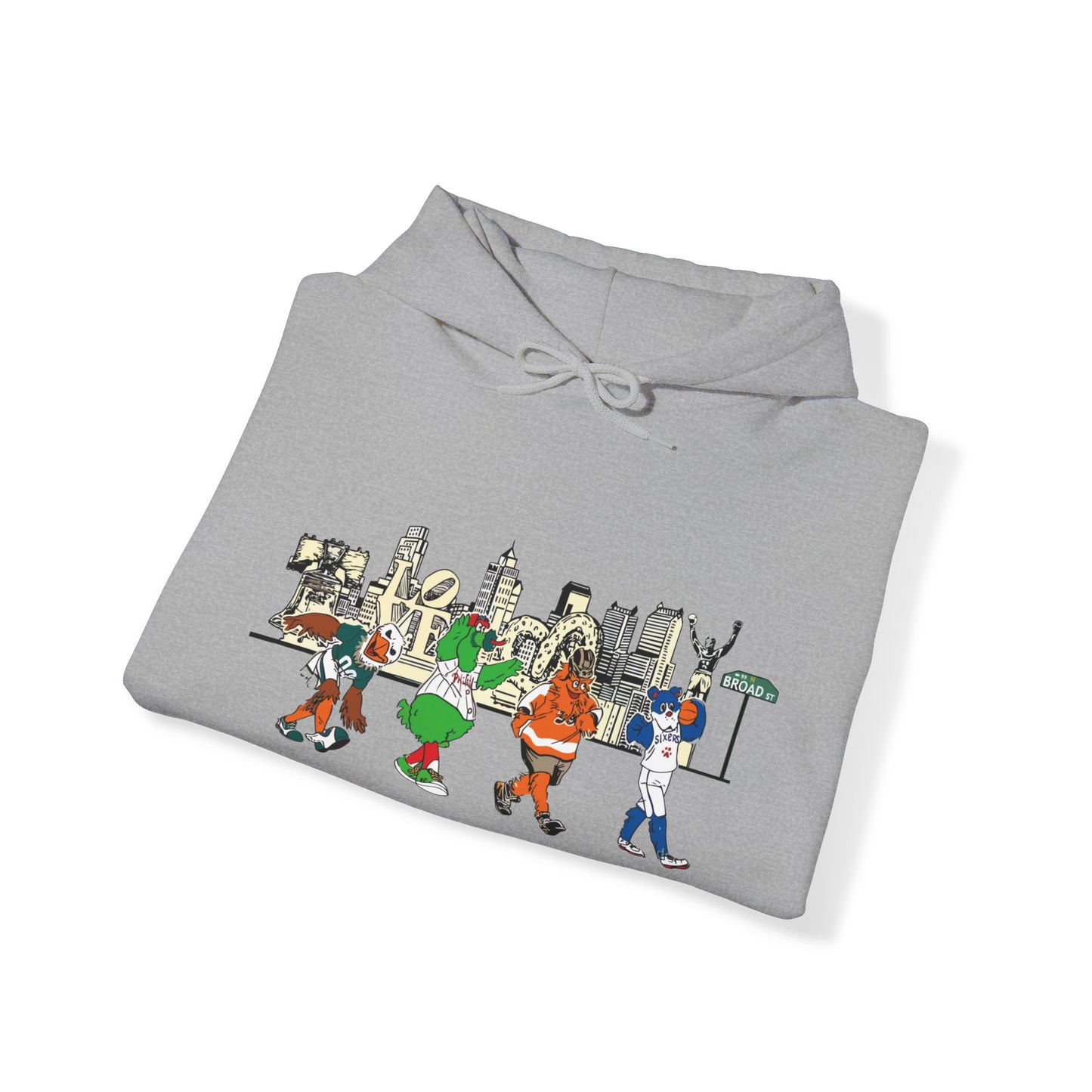 Philly Philadelphia Mascots Eagles Phillies Womens Mens Moms Dads Family Matching Mom Dad Gift Hooded Sweatshirt Hoodie