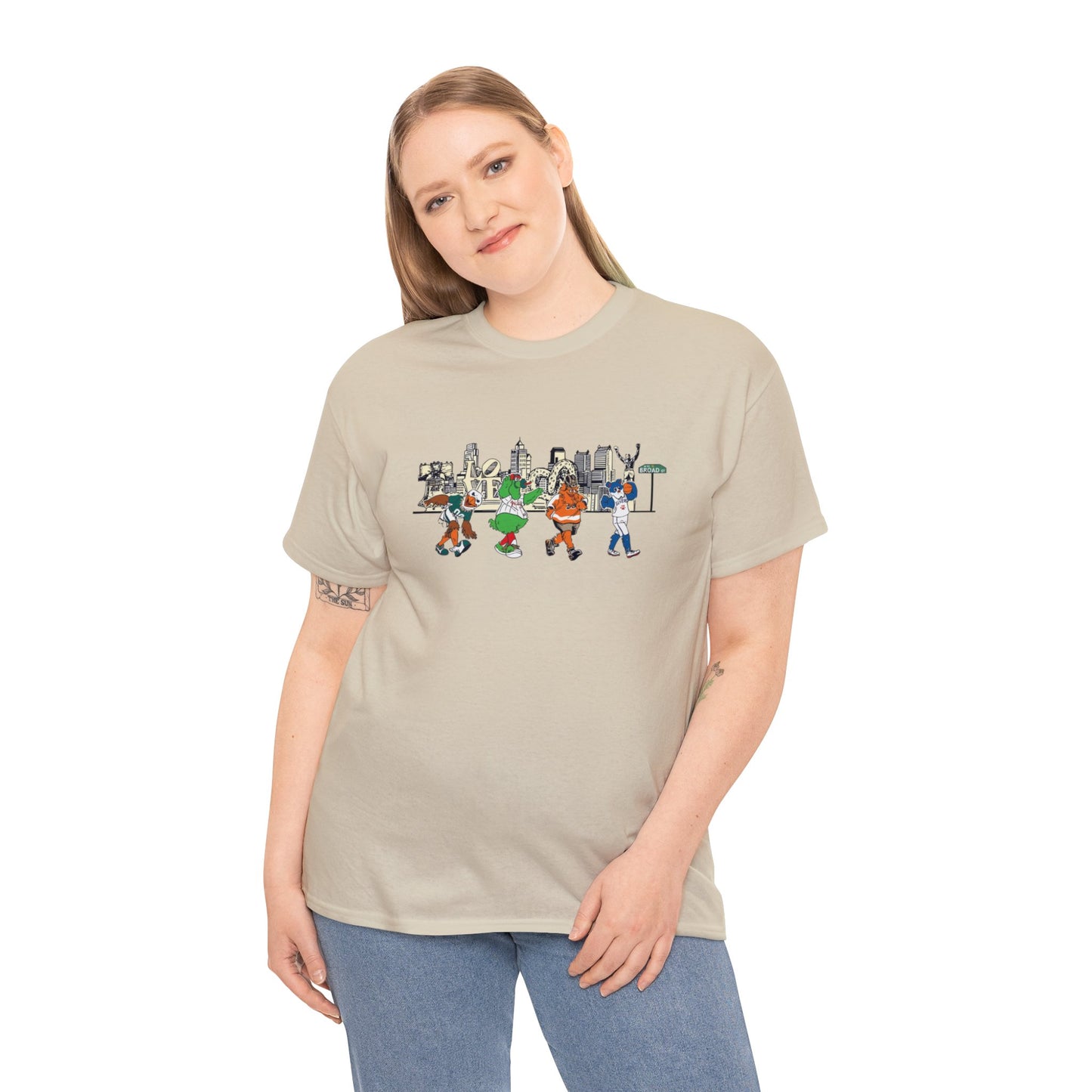 Philly Mascots Shirt Mens Womens Broad Street Philadelphia Phanatic Swoop Gritty Heavy Cotton Tee