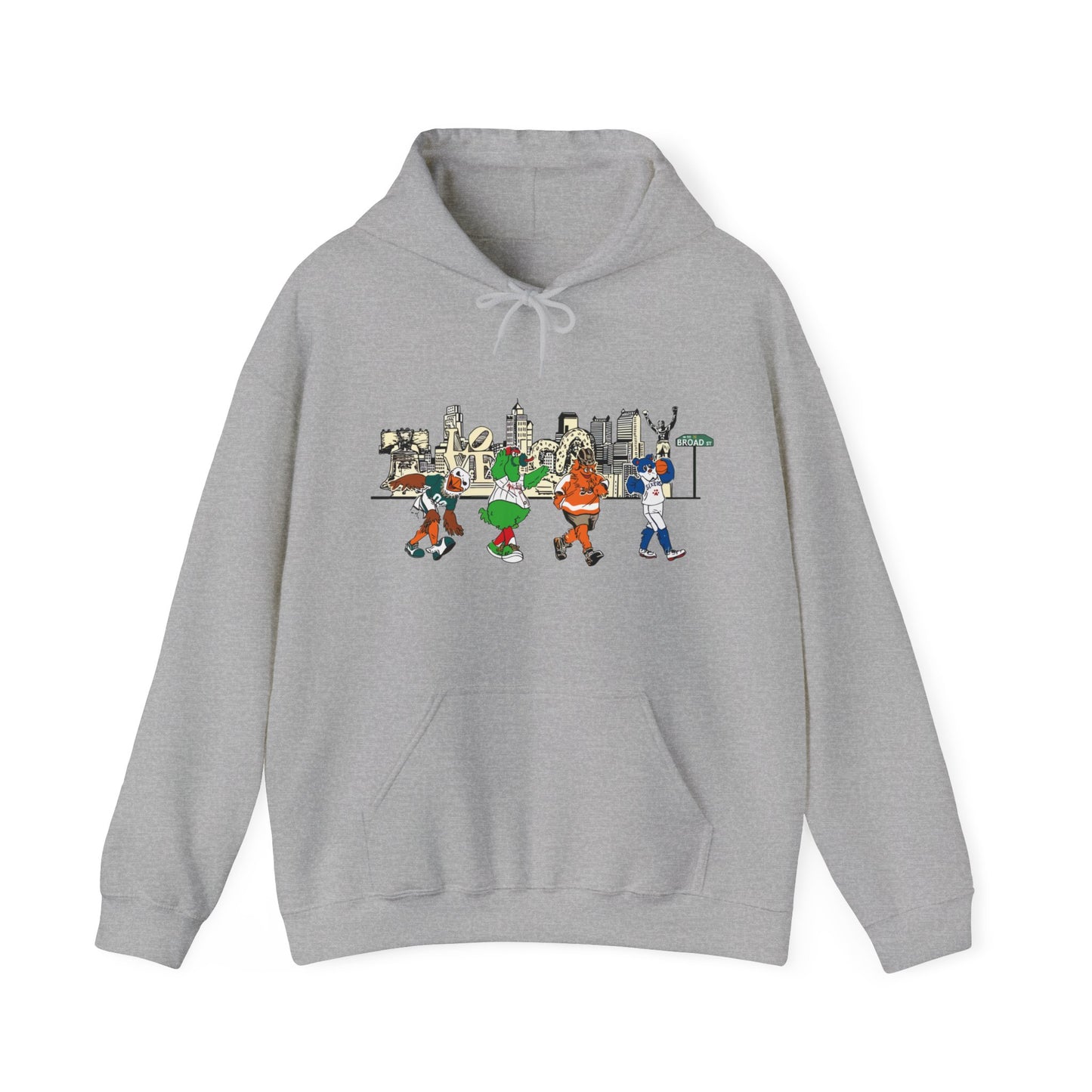 Philly Philadelphia Mascots Eagles Phillies Womens Mens Moms Dads Family Matching Mom Dad Gift Hooded Sweatshirt Hoodie