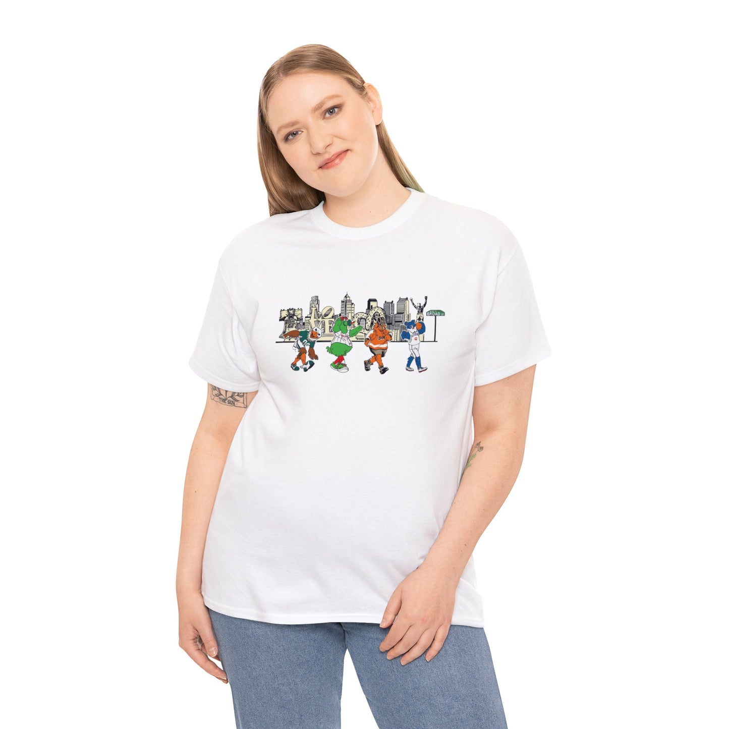 Philly Mascots Shirt Mens Womens Broad Street Philadelphia Phanatic Swoop Gritty Heavy Cotton Tee