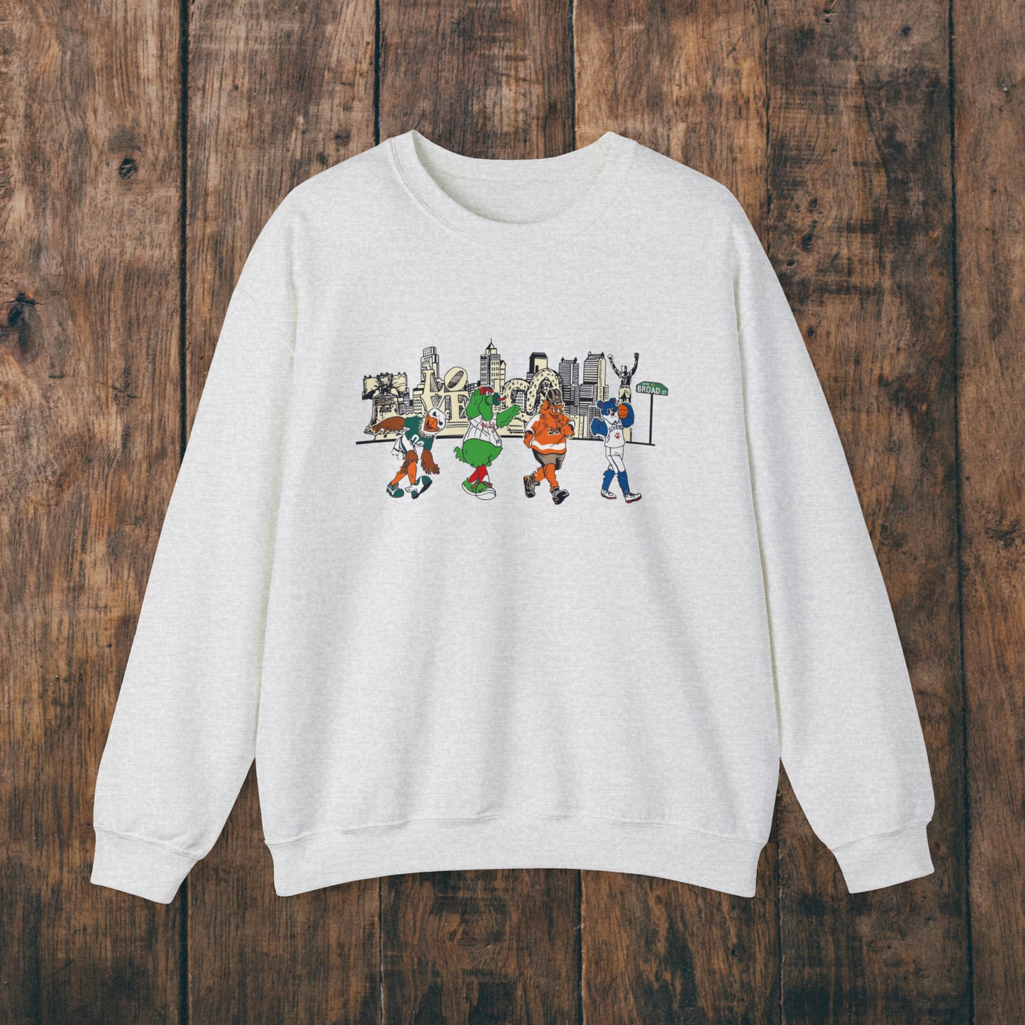 Philly Mascots Sweatshirt Philadelphia Phanatic Sports Swoop Gritty Franklin Family Matching Womens Mens Crewneck Sweat Shirt