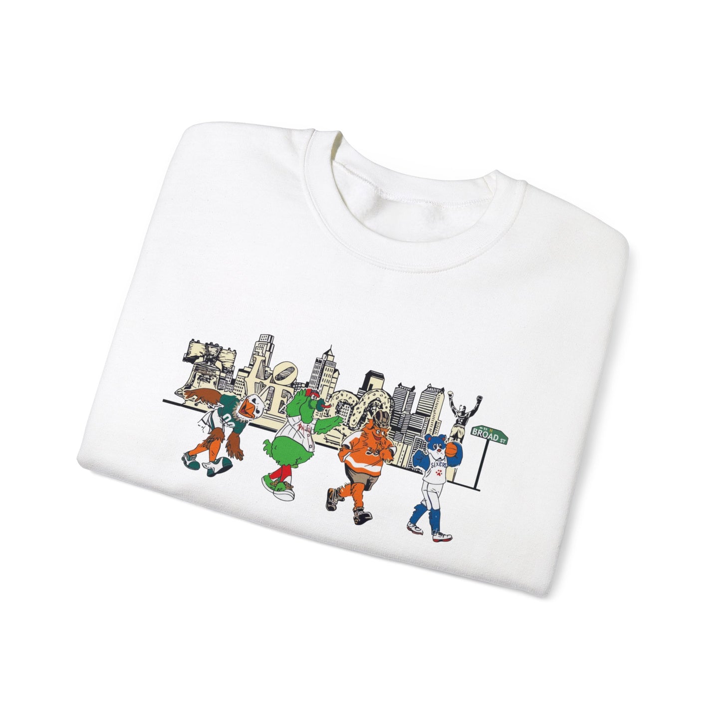 Philly Mascots Sweatshirt Philadelphia Phanatic Sports Swoop Gritty Franklin Family Matching Womens Mens Crewneck Sweat Shirt