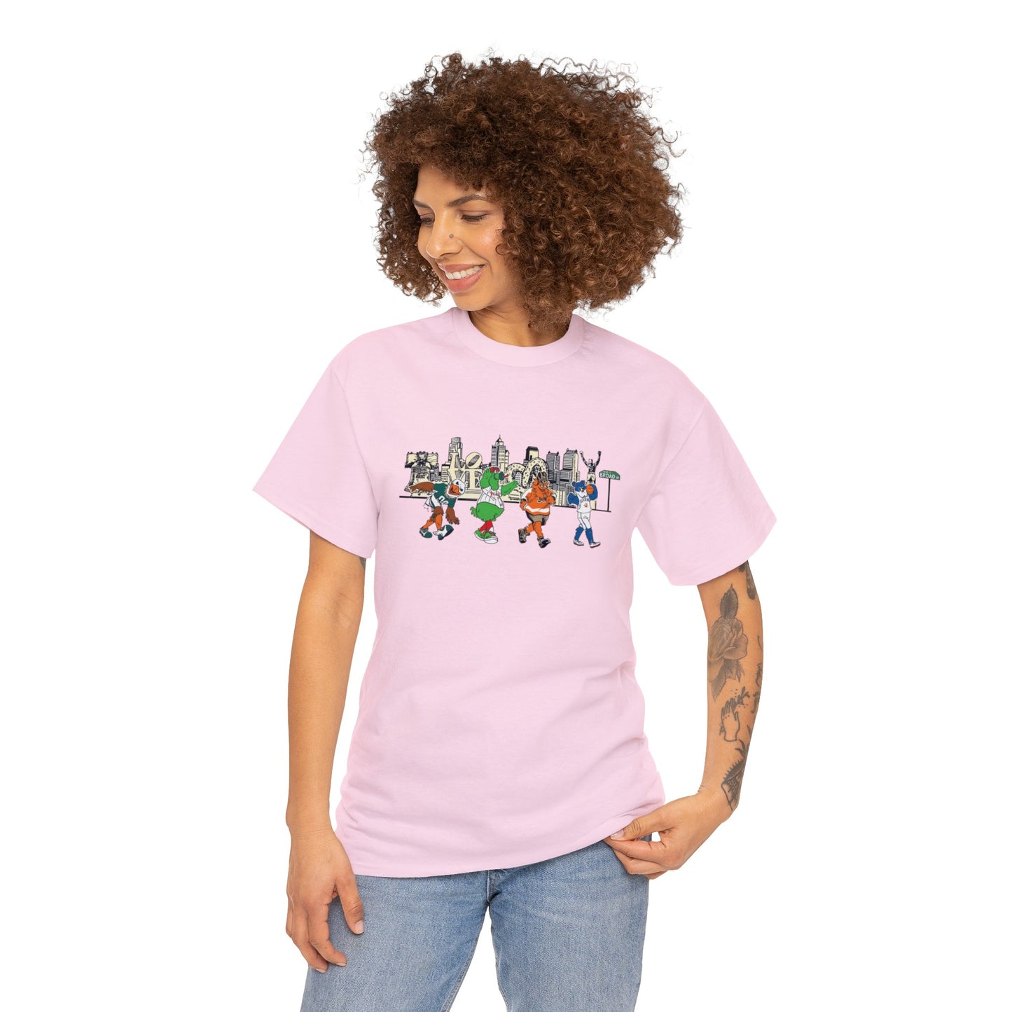 Philly Mascots Shirt Mens Womens Broad Street Philadelphia Phanatic Swoop Gritty Heavy Cotton Tee