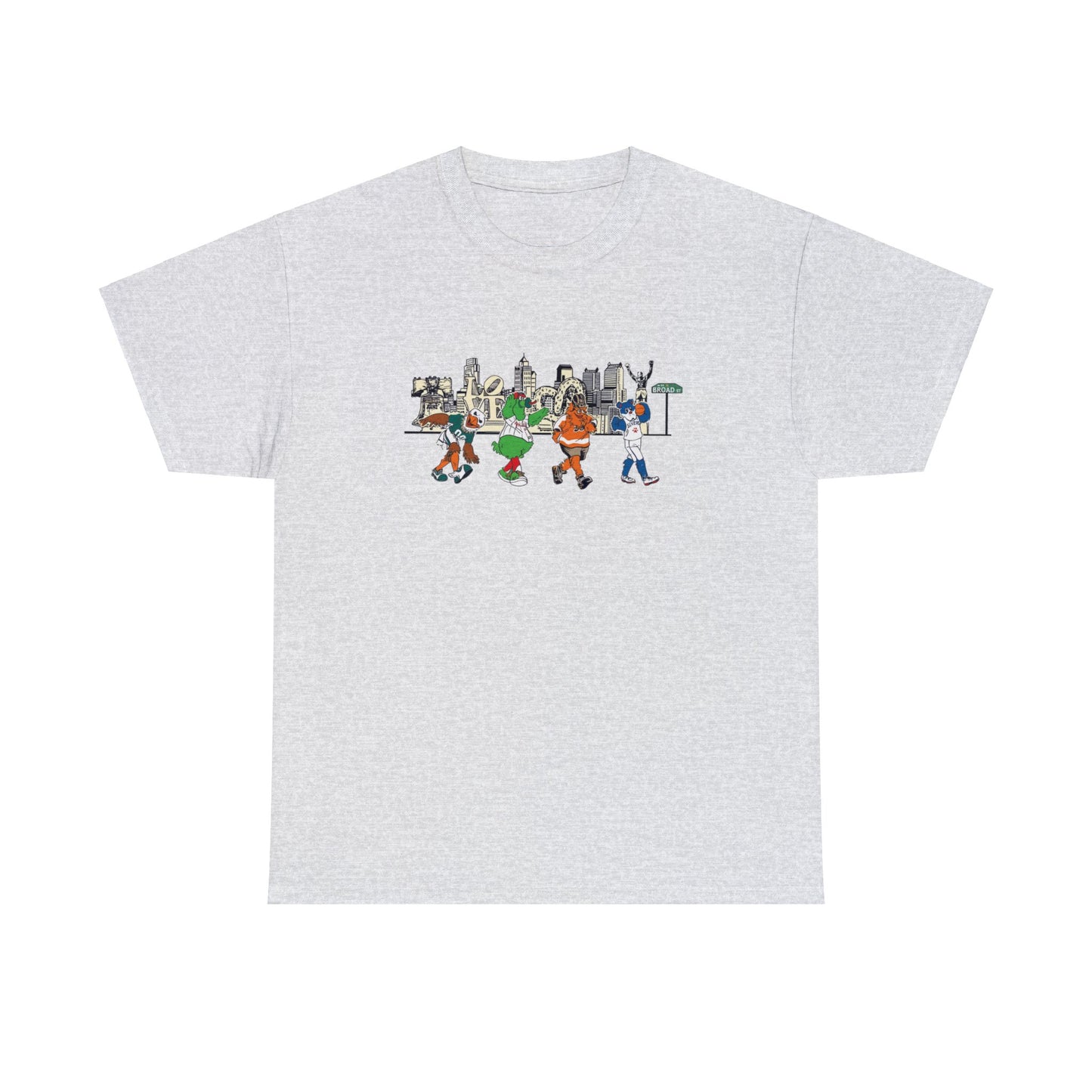 Philly Mascots Shirt Mens Womens Broad Street Philadelphia Phanatic Swoop Gritty Heavy Cotton Tee