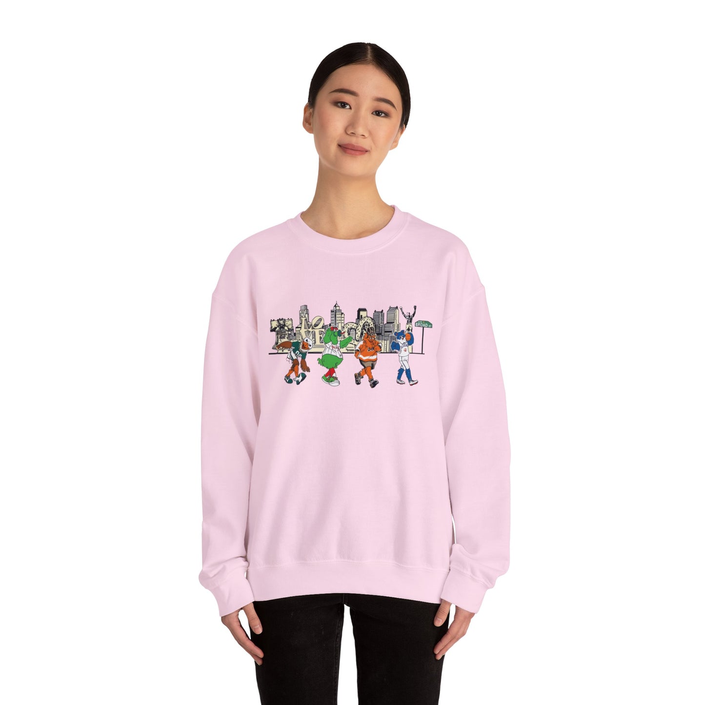 Philly Mascots Sweatshirt Philadelphia Phanatic Sports Swoop Gritty Franklin Family Matching Womens Mens Crewneck Sweat Shirt