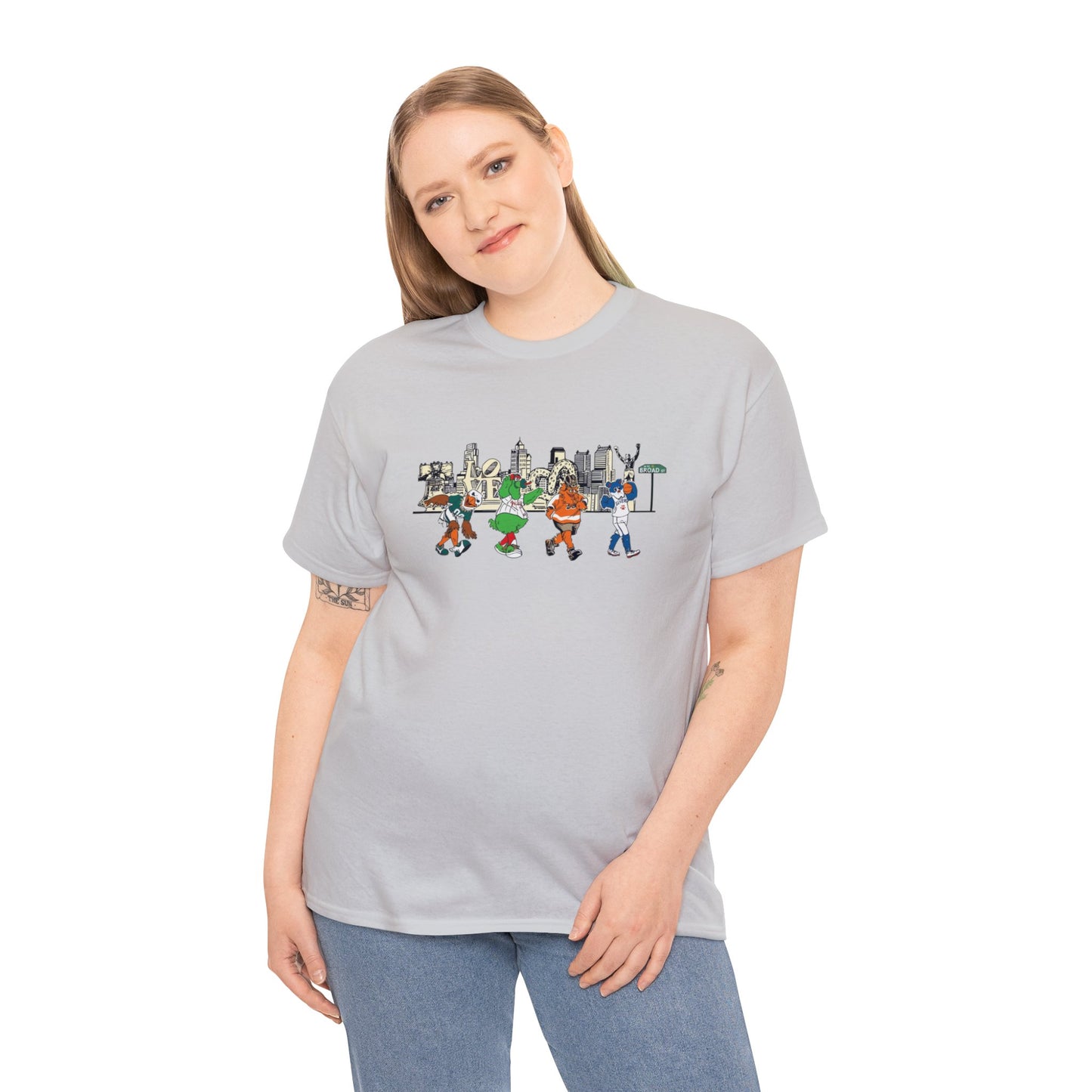 Philly Mascots Shirt Mens Womens Broad Street Philadelphia Phanatic Swoop Gritty Heavy Cotton Tee