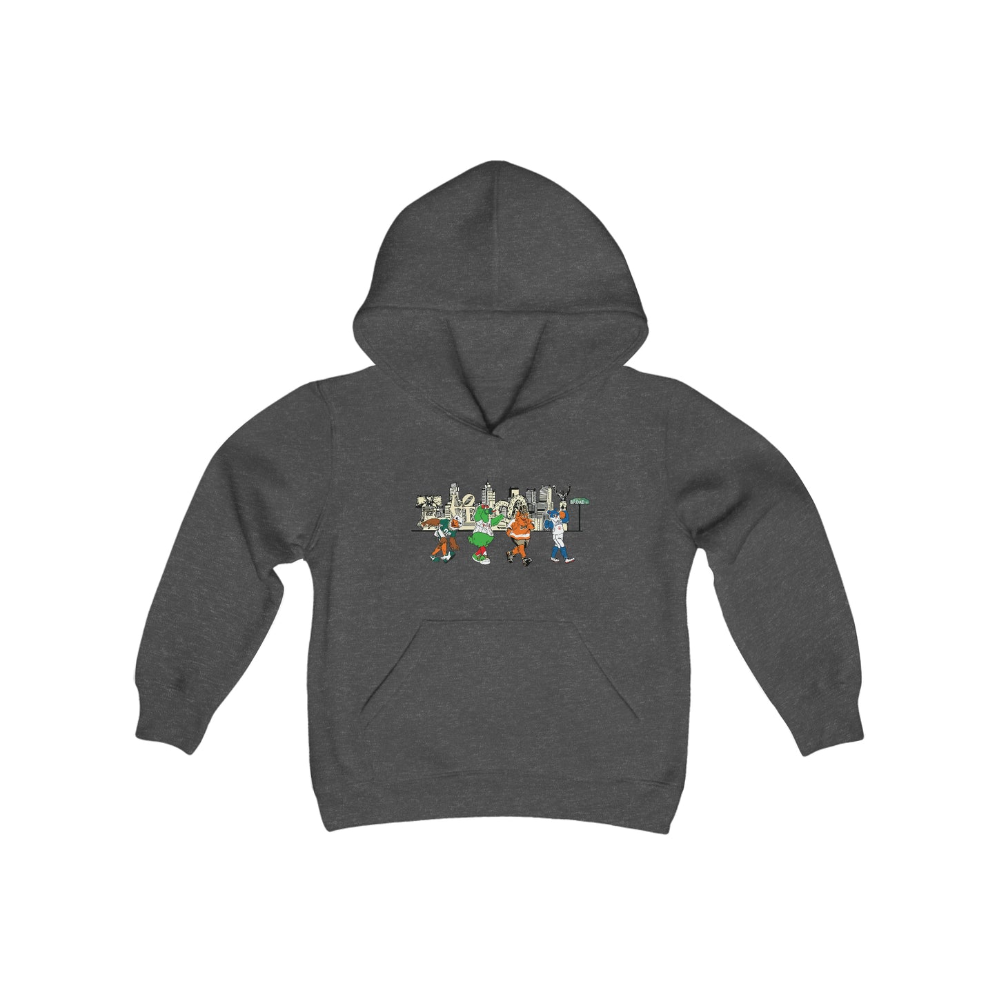 Philly Mascots Kids Hoodie Sweatshirt Philadelphia Phanatic Swoop Boys Girls Family Matching Shirt Youth Heavy Blend Hooded Sweatshirt