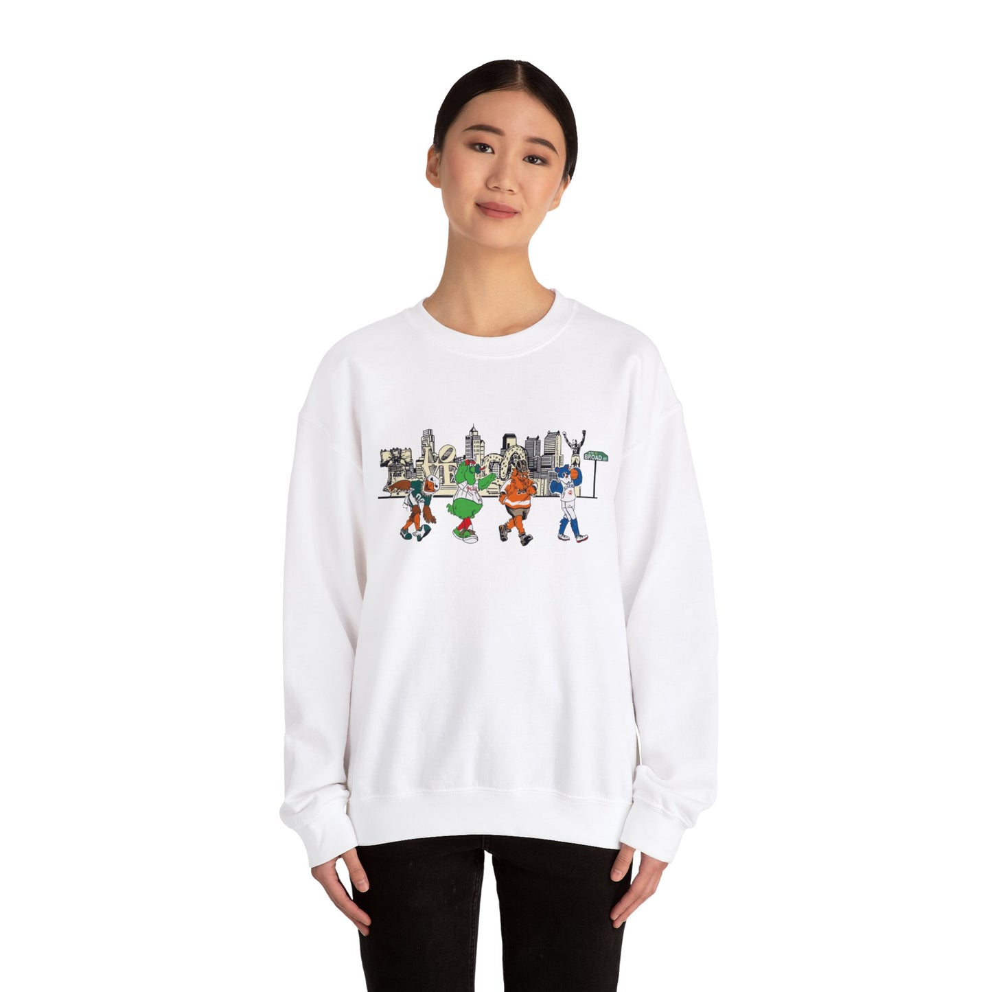 Philly Mascots Sweatshirt Philadelphia Phanatic Sports Swoop Gritty Franklin Family Matching Womens Mens Crewneck Sweat Shirt