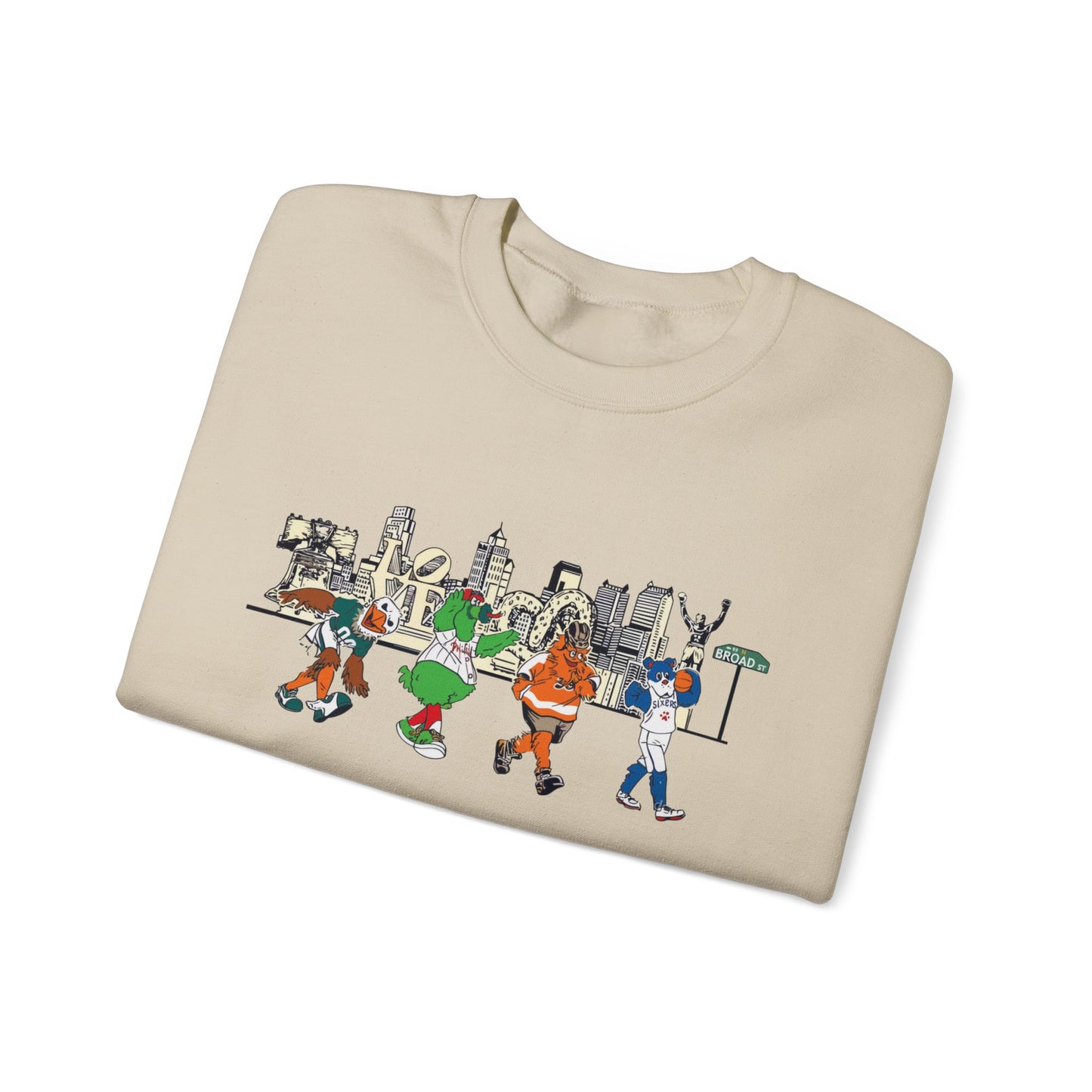 Philly Mascots Sweatshirt Philadelphia Phanatic Sports Swoop Gritty Franklin Family Matching Womens Mens Crewneck Sweat Shirt