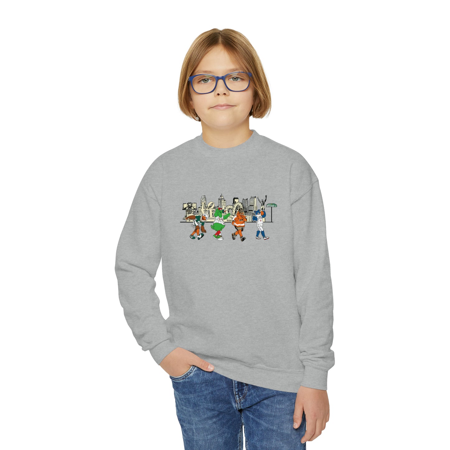 Philly Mascots Sweatshirt Philadelphia Phanatic Sports Swoop Gritty Franklin Family Matching Boys Girls Hoodie Crewneck Sweat Shirt