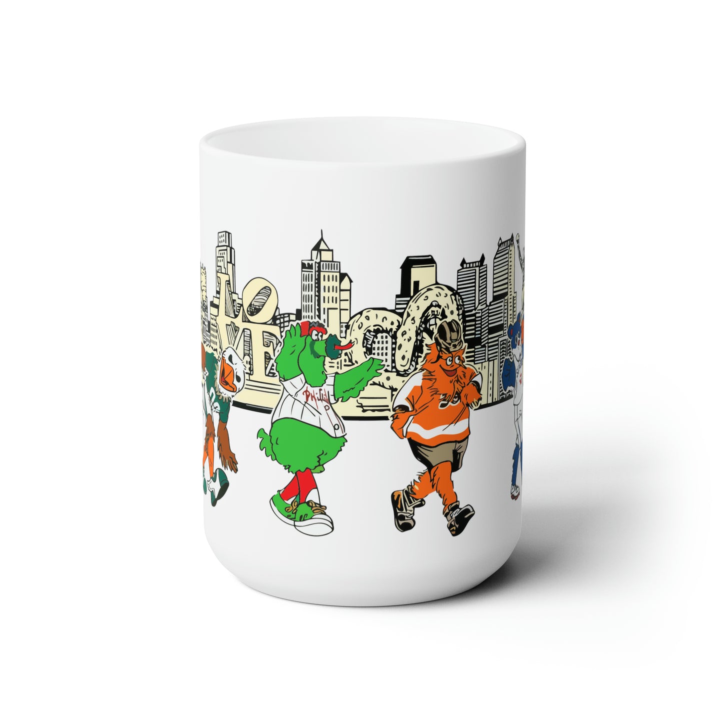 Philly Mascots Ceramic Mug 15oz