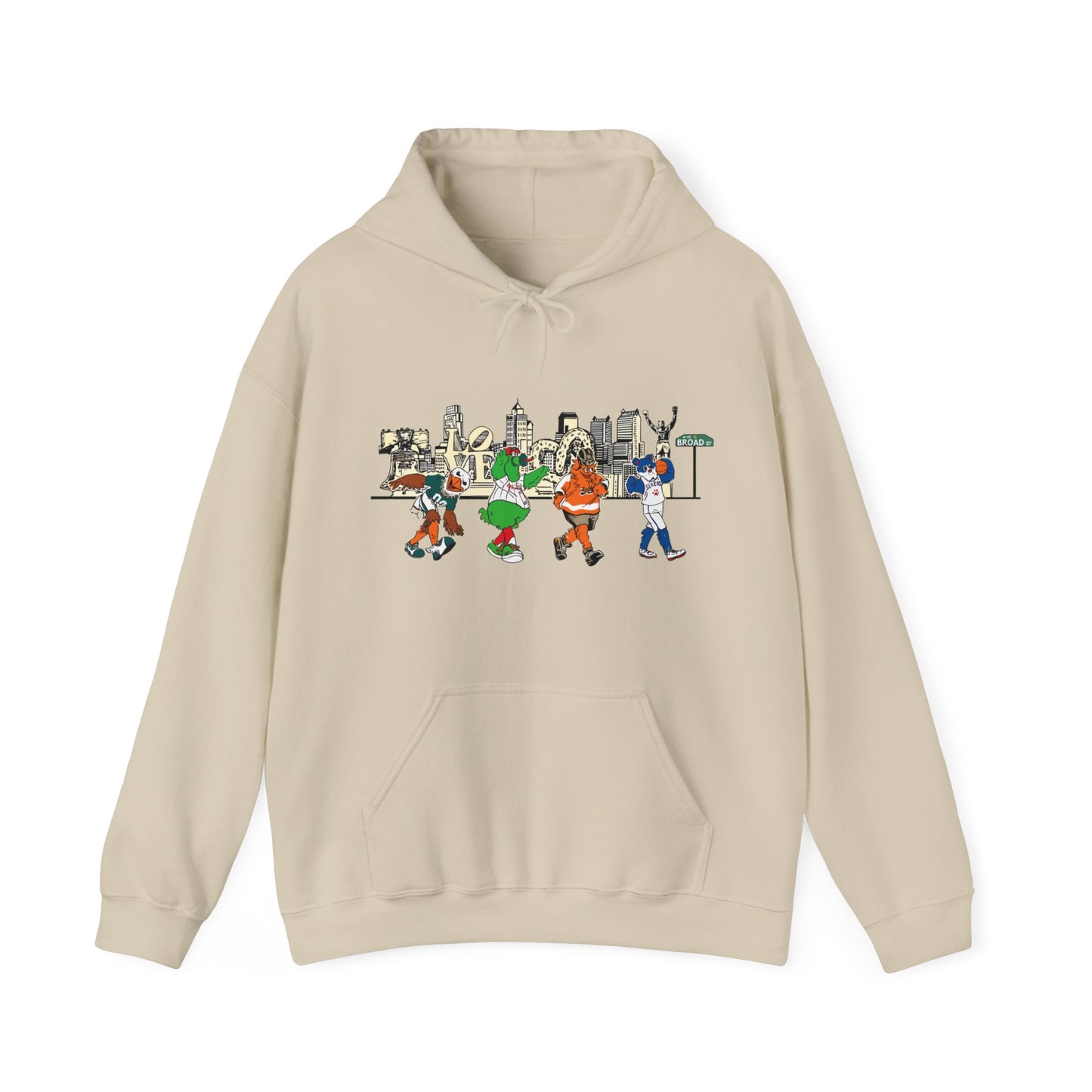 Philly Philadelphia Mascots Eagles Phillies Womens Mens Moms Dads Family Matching Mom Dad Gift Hooded Sweatshirt Hoodie