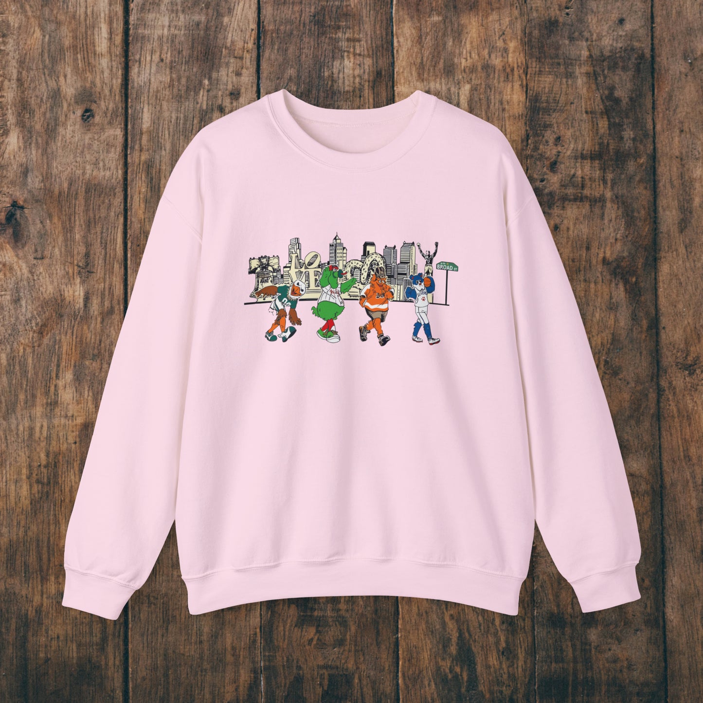 Philly Mascots Sweatshirt Philadelphia Phanatic Sports Swoop Gritty Franklin Family Matching Womens Mens Crewneck Sweat Shirt