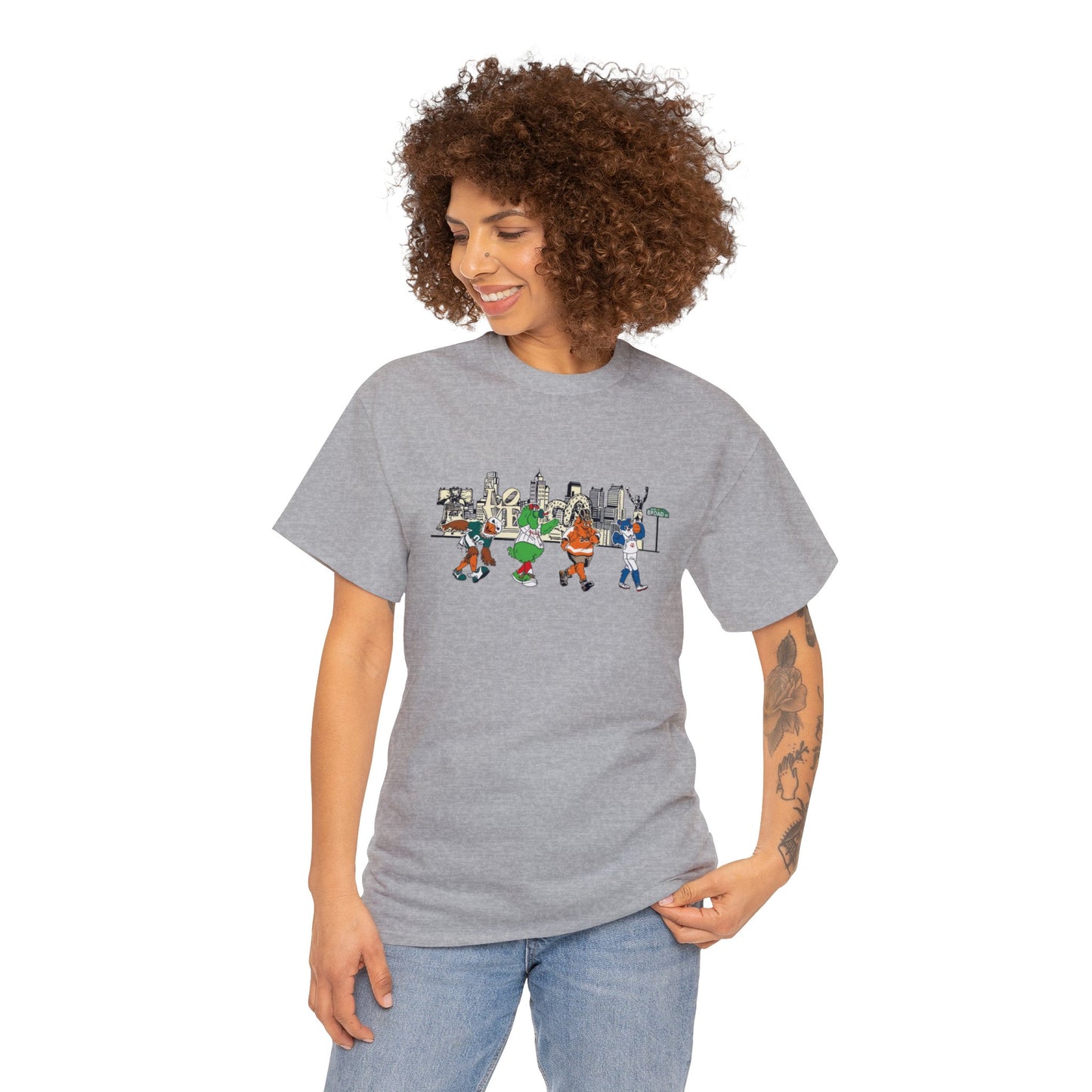 Philly Mascots Shirt Mens Womens Broad Street Philadelphia Phanatic Swoop Gritty Heavy Cotton Tee