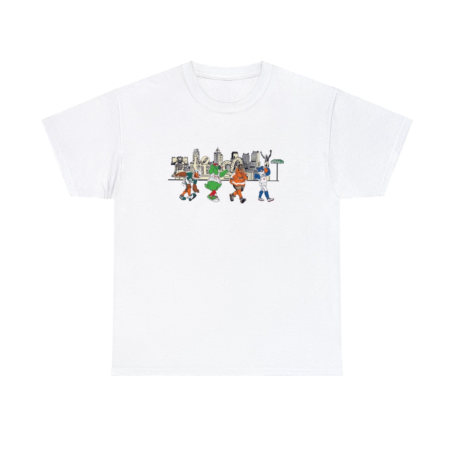 Philly Mascots Shirt Mens Womens Broad Street Philadelphia Phanatic Swoop Gritty Heavy Cotton Tee