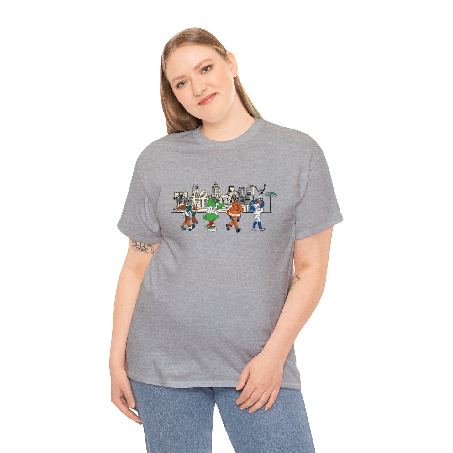 Philly Mascots Shirt Mens Womens Broad Street Philadelphia Phanatic Swoop Gritty Heavy Cotton Tee