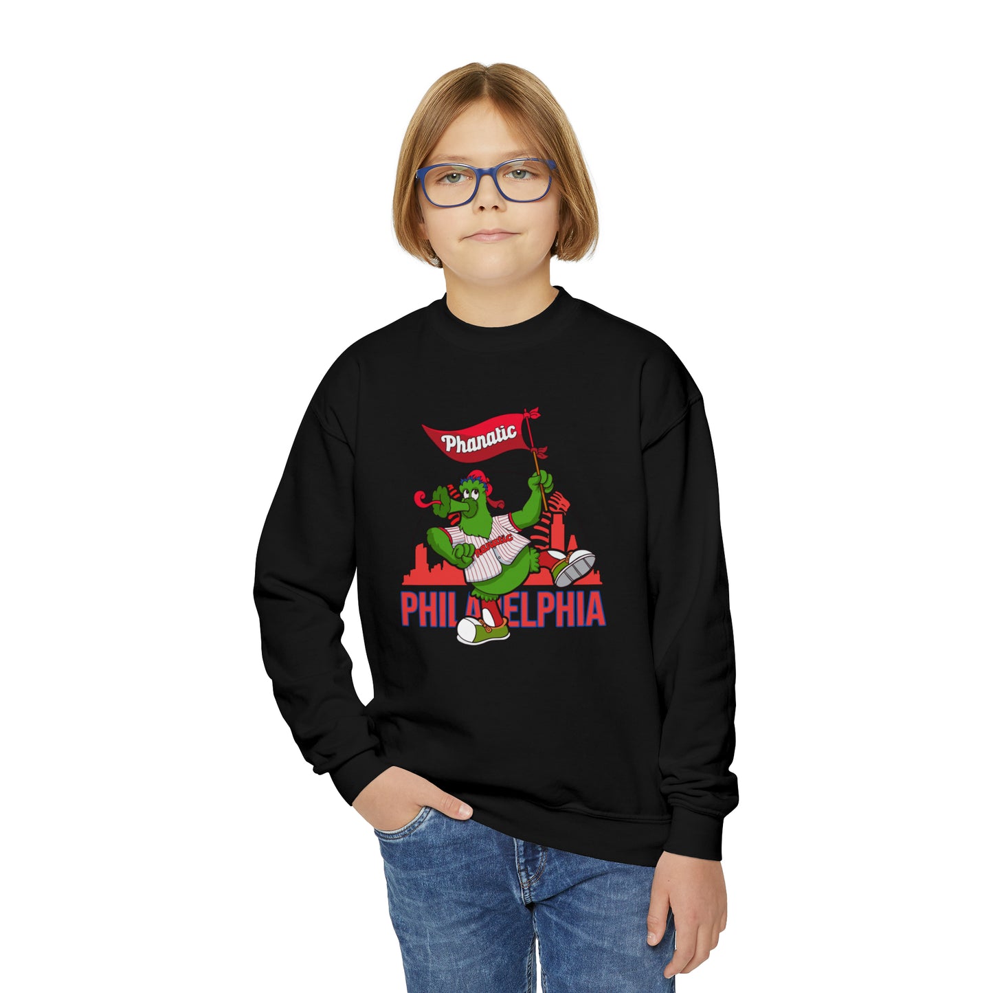 Phillies Kids Sweatshirt Phanatic Philadelphia Baseball Boys Girls Childrens Family Youth Crewneck Sweat Shirt