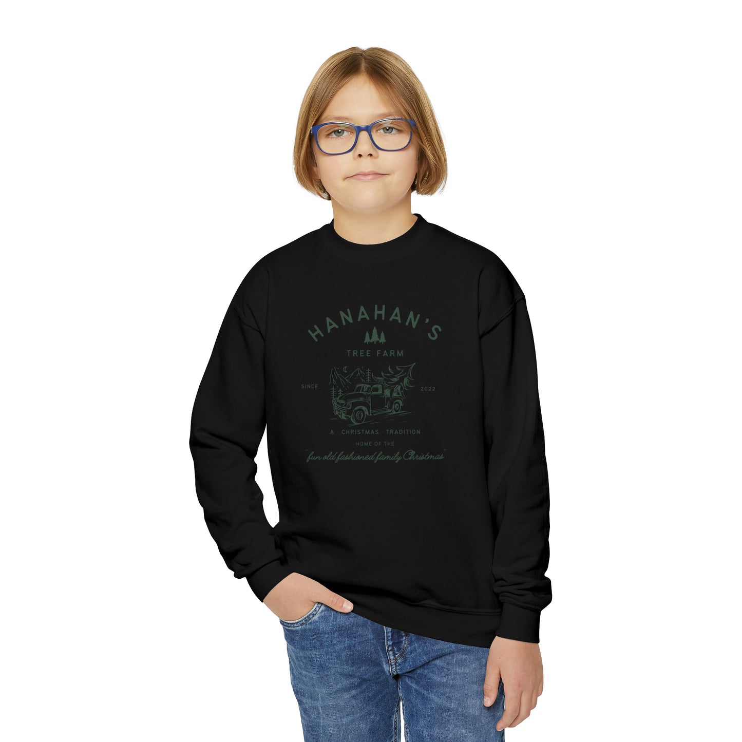 Tree Farm Kids Sweatshirt Personalized Family Name Boys Girls Childrens Family Matching Christmas Gift Youth Crewneck Hoodie Sweat Shirt