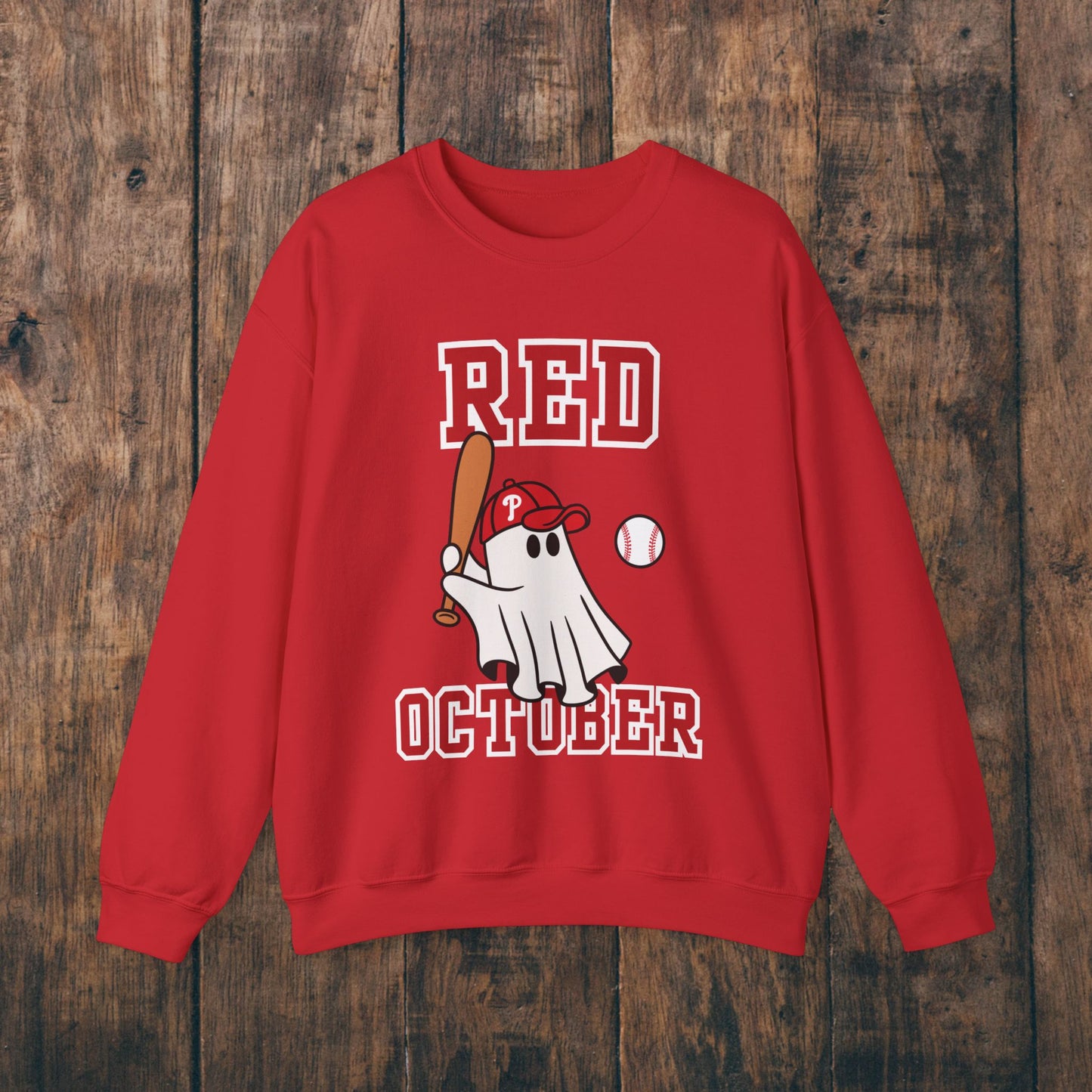 Adult Phillies Red October Sweatshirt Womens Mens Crewneck Oversized Hoodie Sweater