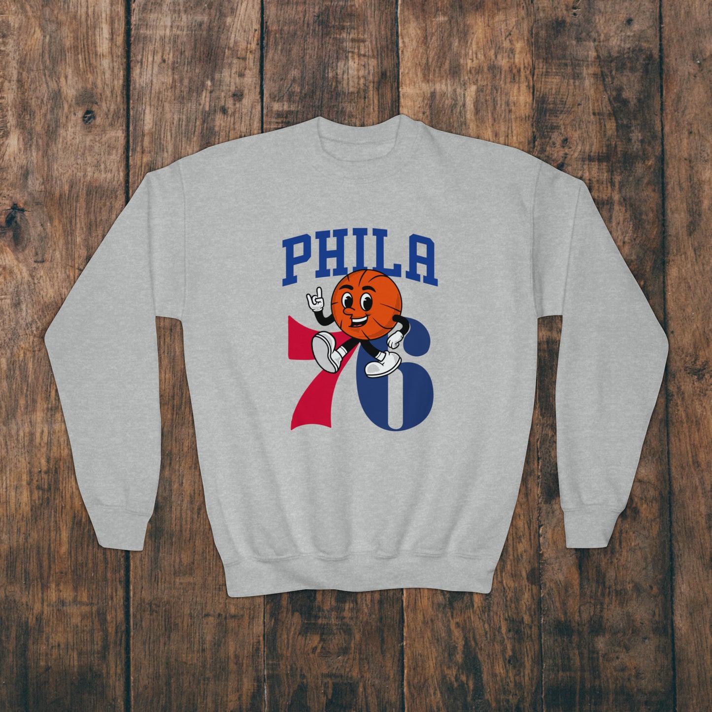 Philadelphia 76ers Kids Sweatshirt Philly Shirt Basketball Boys Girls Childrens Family Christmas Gift Youth Crewneck Hoodie Sweat Shirt