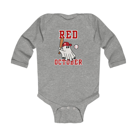 Red October Phillies Infant Long Sleeve Onesie Bodysuit