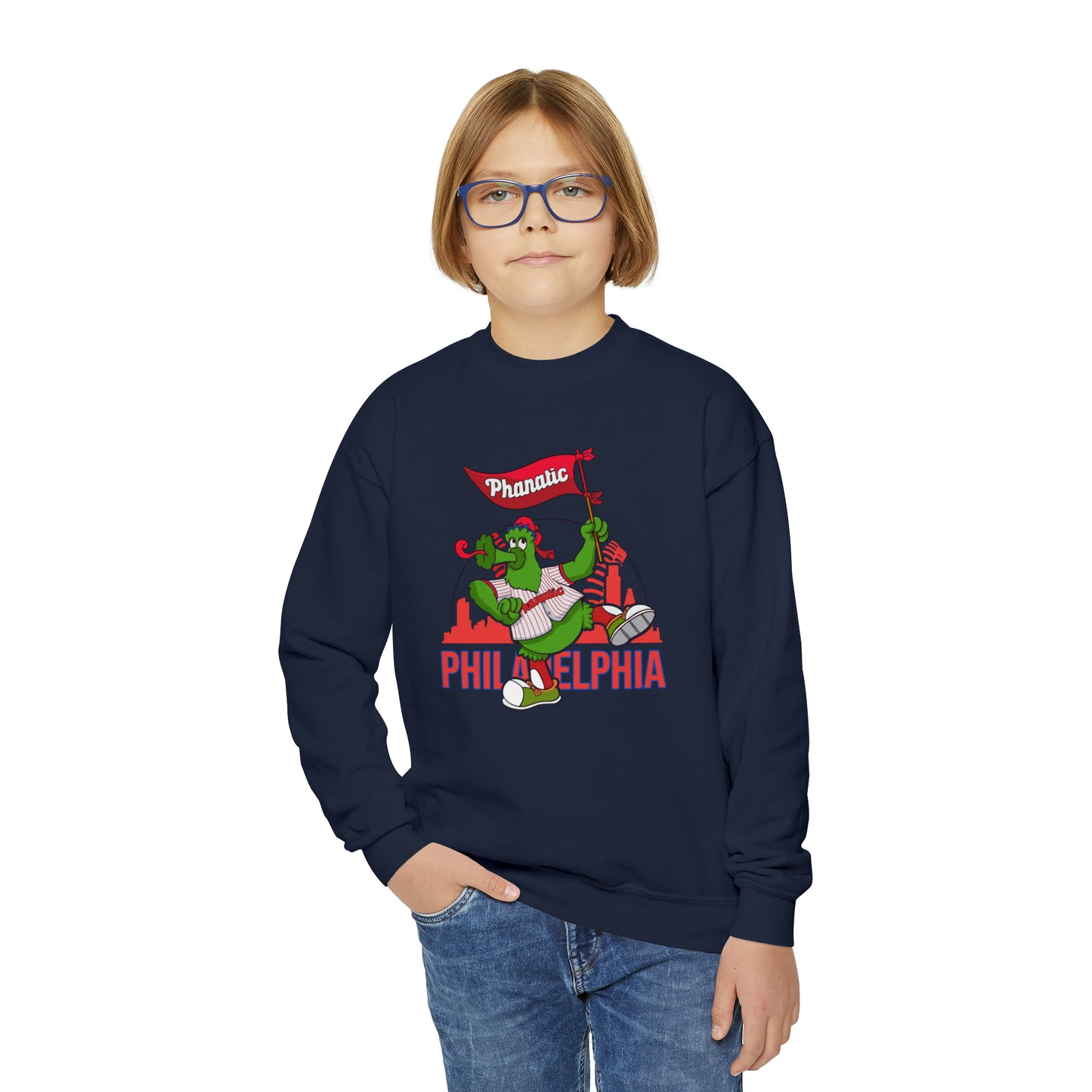 Phillies Kids Sweatshirt Phanatic Philadelphia Baseball Boys Girls Childrens Family Youth Crewneck Sweat Shirt