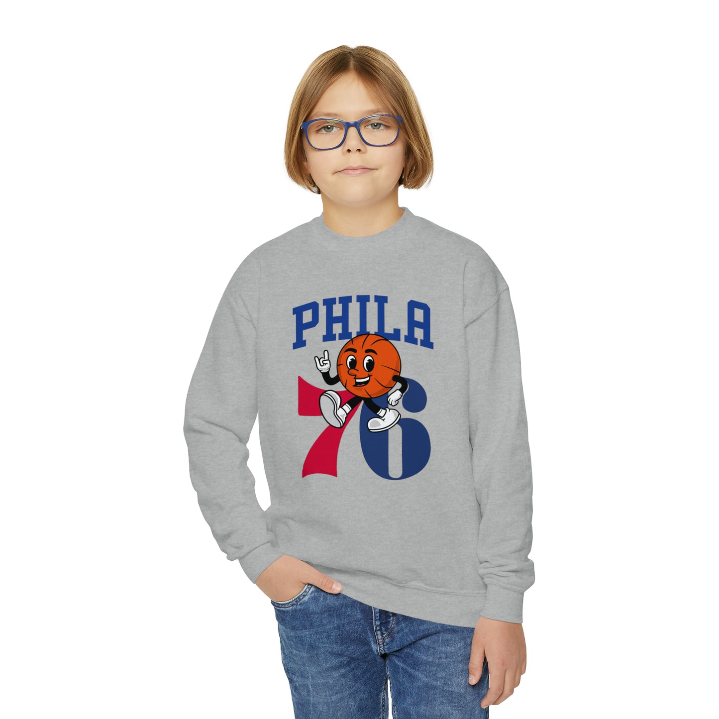 Philadelphia 76ers Kids Sweatshirt Philly Shirt Basketball Boys Girls Childrens Family Christmas Gift Youth Crewneck Hoodie Sweat Shirt