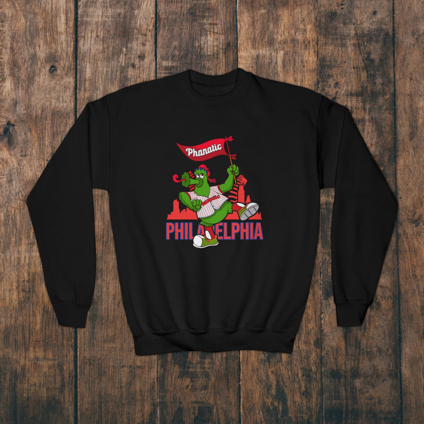 Phillies Kids Sweatshirt Phanatic Philadelphia Baseball Boys Girls Childrens Family Youth Crewneck Sweat Shirt