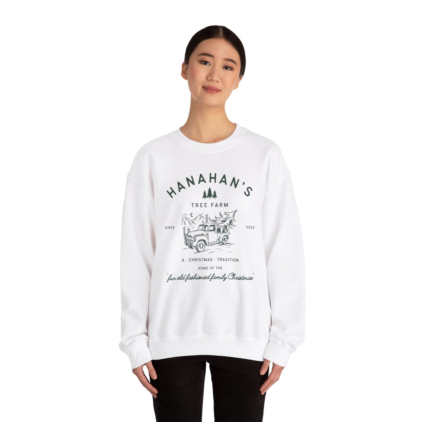 Family Tree Farm Sweatshirt Personalized Mom Dad Kids Family Matching Womens Mens Christmas Trees Custom Gift Hoodie Crewneck Sweatshirt