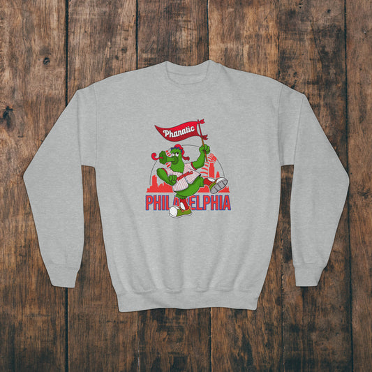 Phillies Kids Sweatshirt Phanatic Philadelphia Baseball Boys Girls Childrens Family Youth Crewneck Sweat Shirt