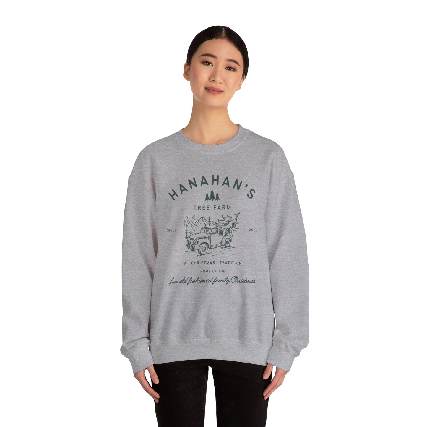 Family Tree Farm Sweatshirt Personalized Mom Dad Kids Family Matching Womens Mens Christmas Trees Custom Gift Hoodie Crewneck Sweatshirt