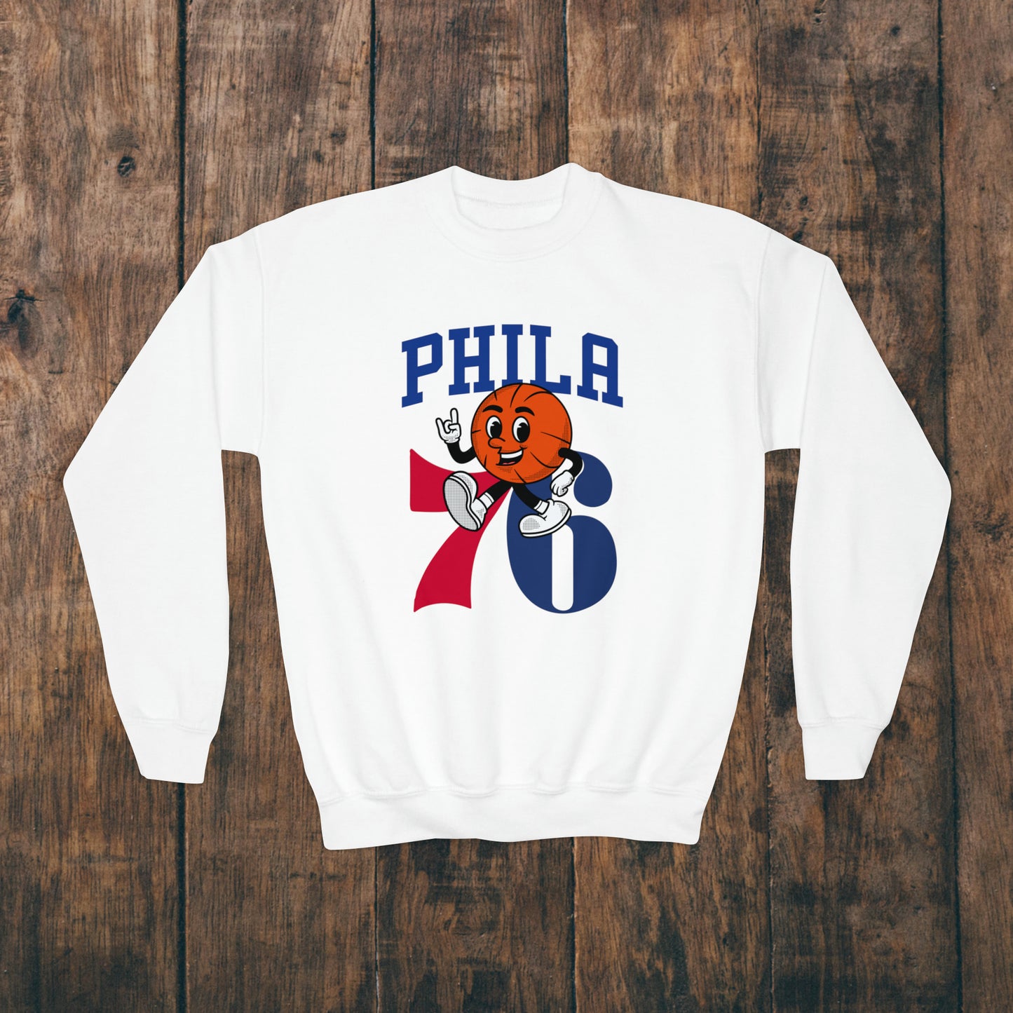 Philadelphia 76ers Kids Sweatshirt Philly Shirt Basketball Boys Girls Childrens Family Christmas Gift Youth Crewneck Hoodie Sweat Shirt