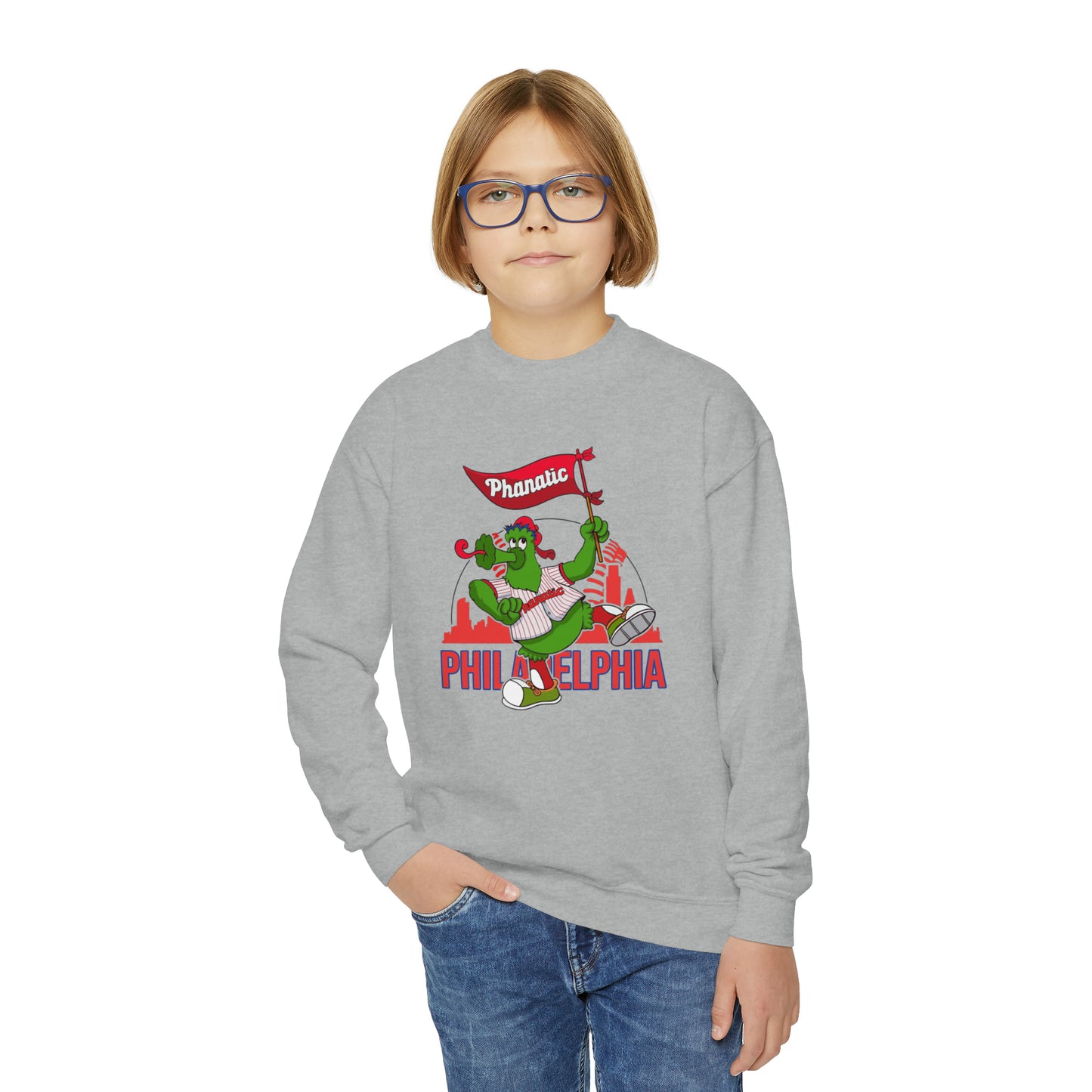 Phillies Kids Sweatshirt Phanatic Philadelphia Baseball Boys Girls Childrens Family Youth Crewneck Sweat Shirt