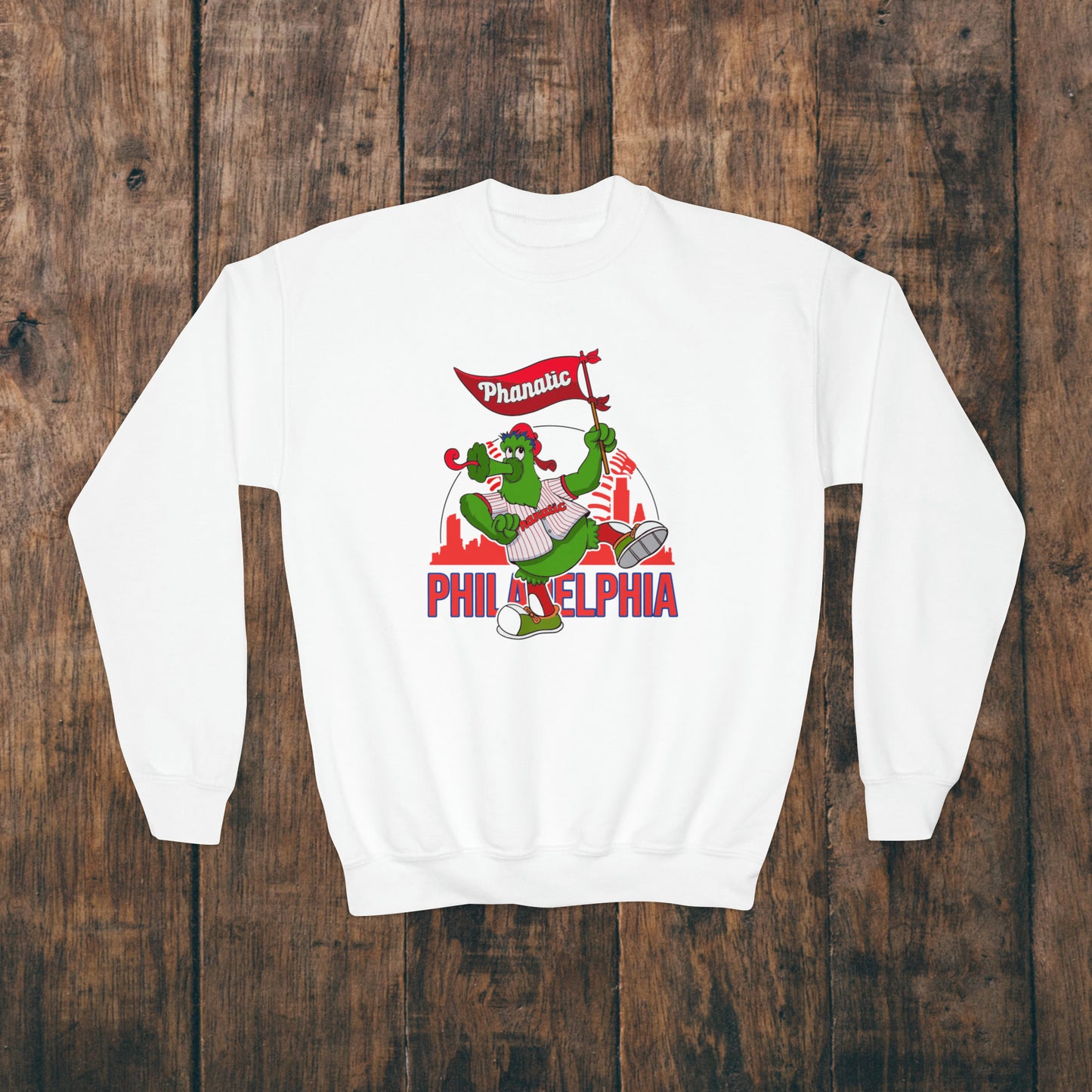 Phillies Kids Sweatshirt Phanatic Philadelphia Baseball Boys Girls Childrens Family Youth Crewneck Sweat Shirt