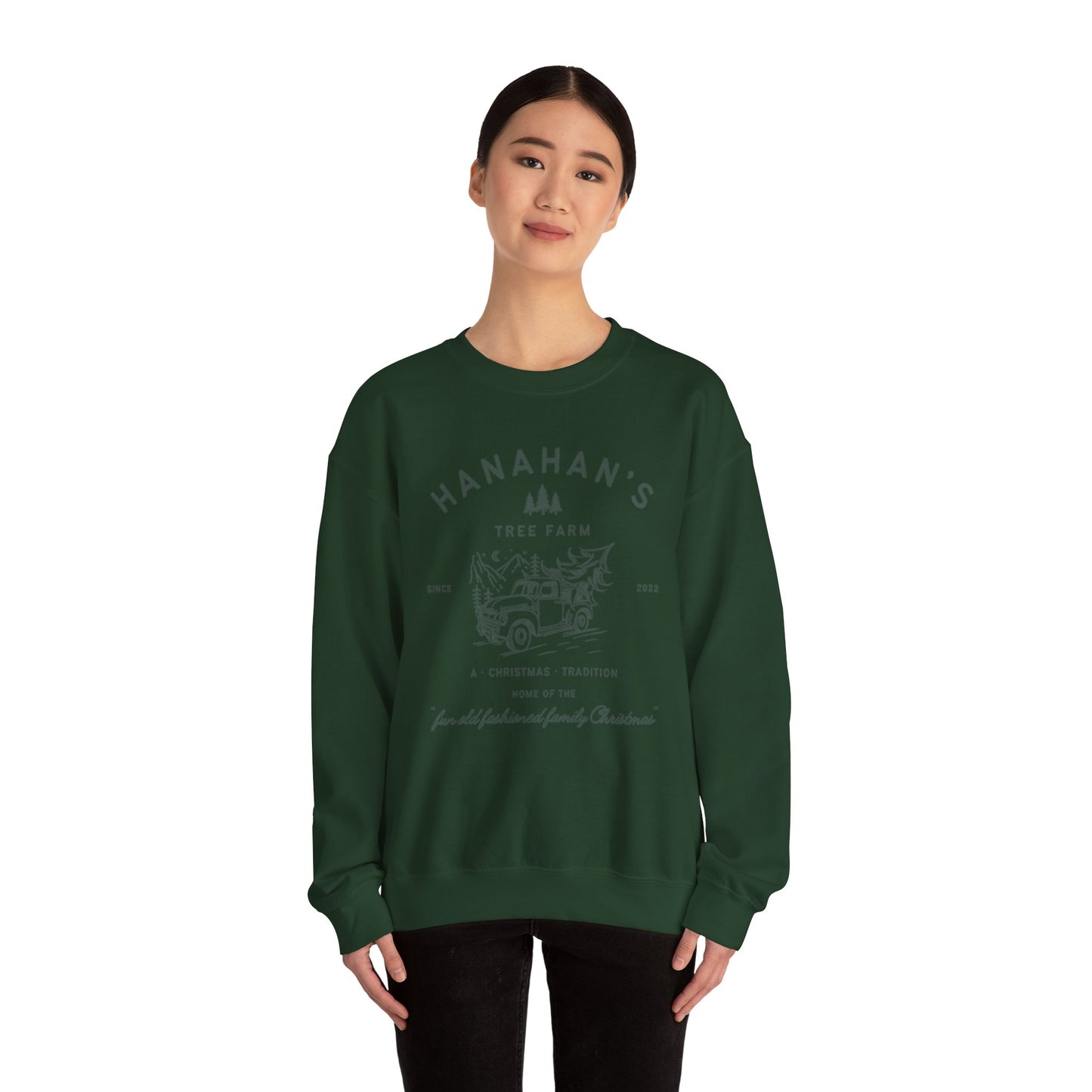 Family Tree Farm Sweatshirt Personalized Mom Dad Kids Family Matching Womens Mens Christmas Trees Custom Gift Hoodie Crewneck Sweatshirt