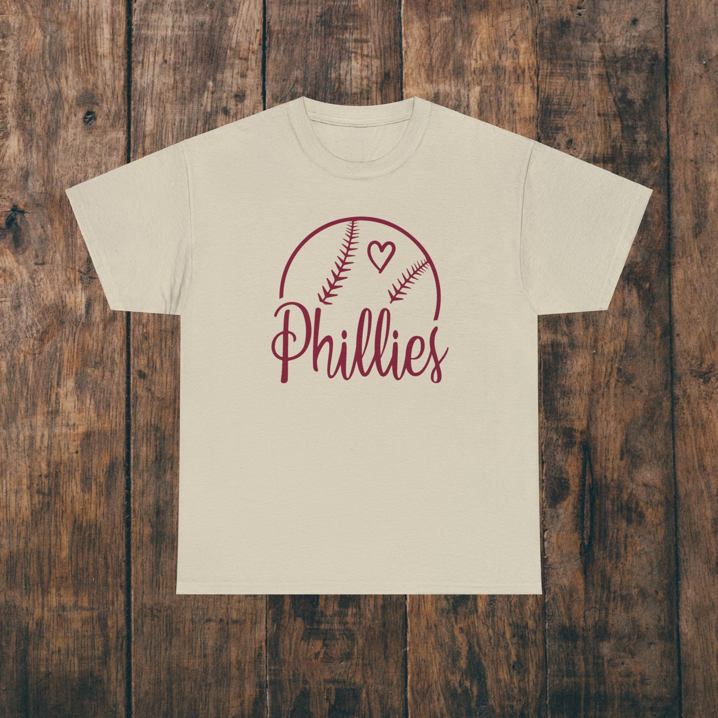 Phillies Baseball Philadelphia Philly Fan Christmas Gift Heart Womens Mens Unisex Cotton Tee