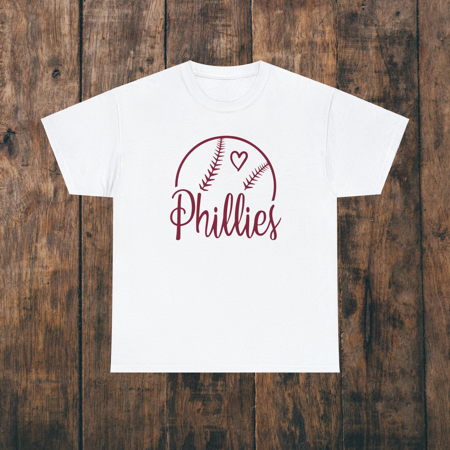 Phillies Baseball Philadelphia Philly Fan Christmas Gift Heart Womens Mens Unisex Cotton Tee