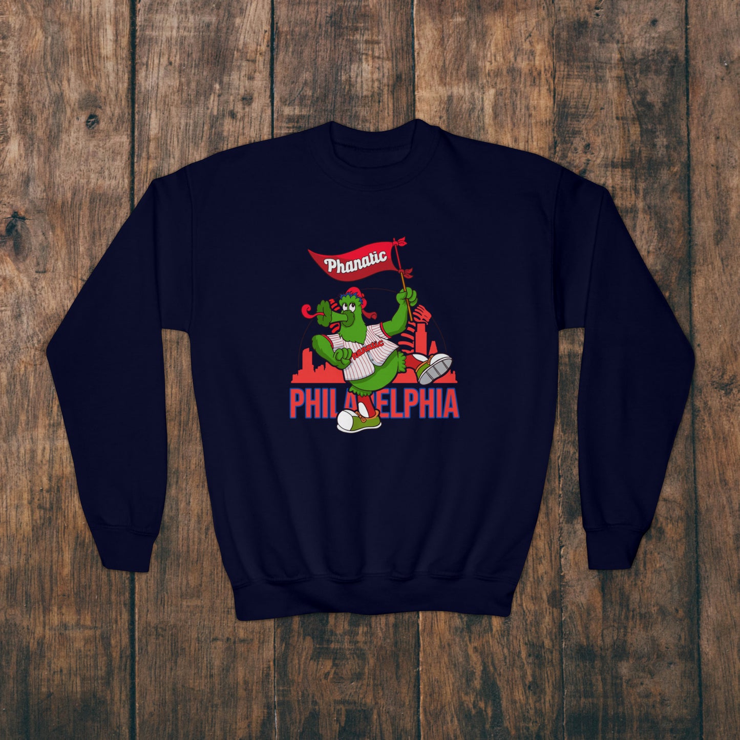 Phillies Kids Sweatshirt Phanatic Philadelphia Baseball Boys Girls Childrens Family Youth Crewneck Sweat Shirt